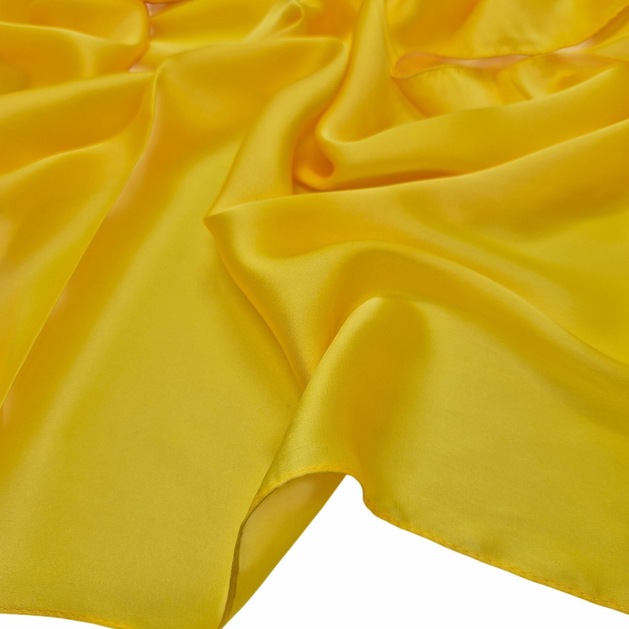 Other Elegant Bandana CLASSIC Yellow Hijab Square Scarf Solid prin Size ONE SIZE - 3 Thumbnail