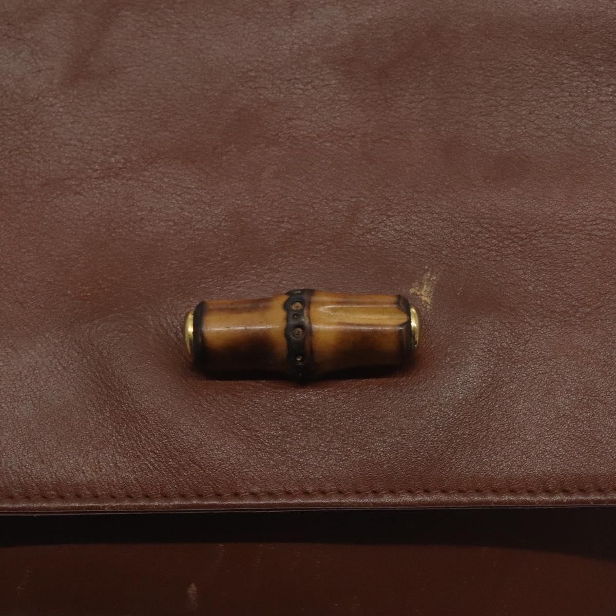 Gucci GUCCI Bamboo Shoulder Bag Leather Brown Gold 001 14 001 14 Size ONE SIZE - 14 Thumbnail