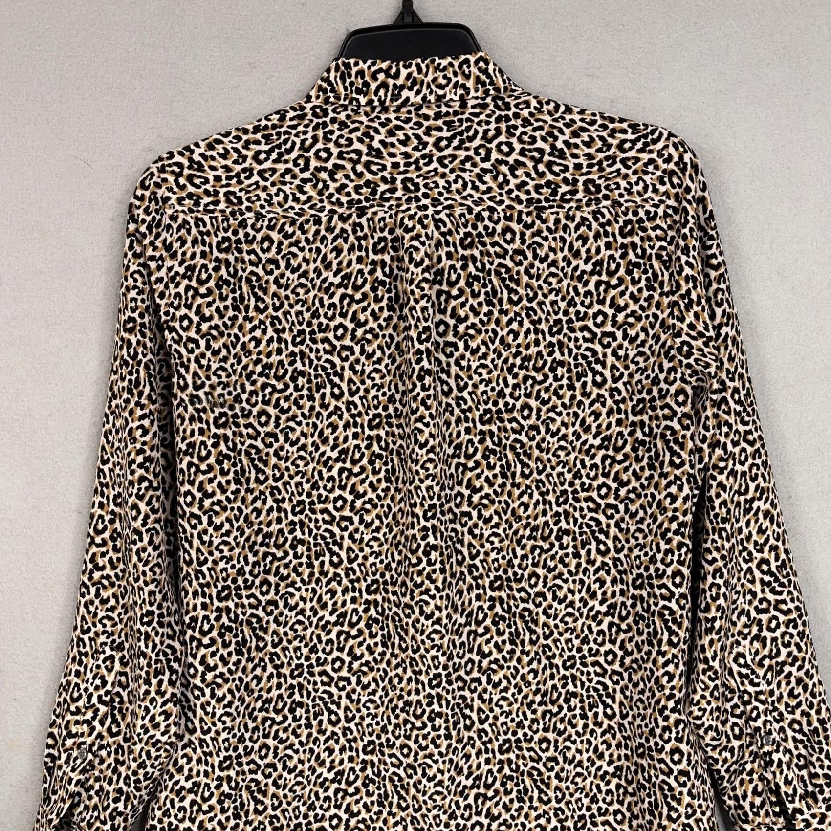 J.Crew J.CREW Shirt Womens 2 Brown Leopard Print Silk Button-Up Long Sleeve Collared Shirt Womens Regular Size 2 Leopard Womens Mens? Size XS / US 0-2 / IT 36-38 - 7 Thumbnail