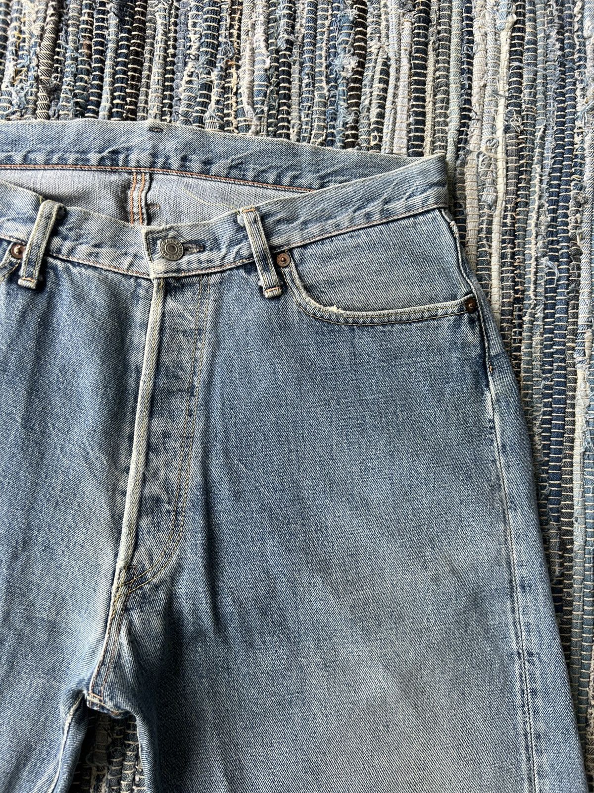 Levi's Vintage Clothing Studio D'Artisan Raw Hem Beauty Faded Selvaged Jorts Denim Size US 34 / EU 50 - 4 Thumbnail
