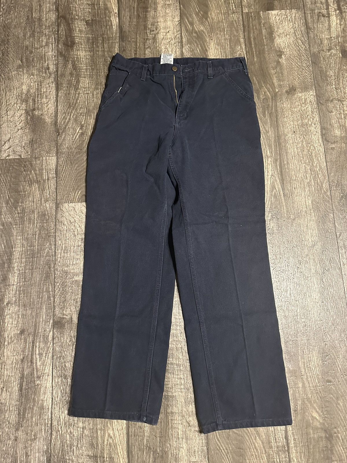 Carhartt navy denim work pants 33x32