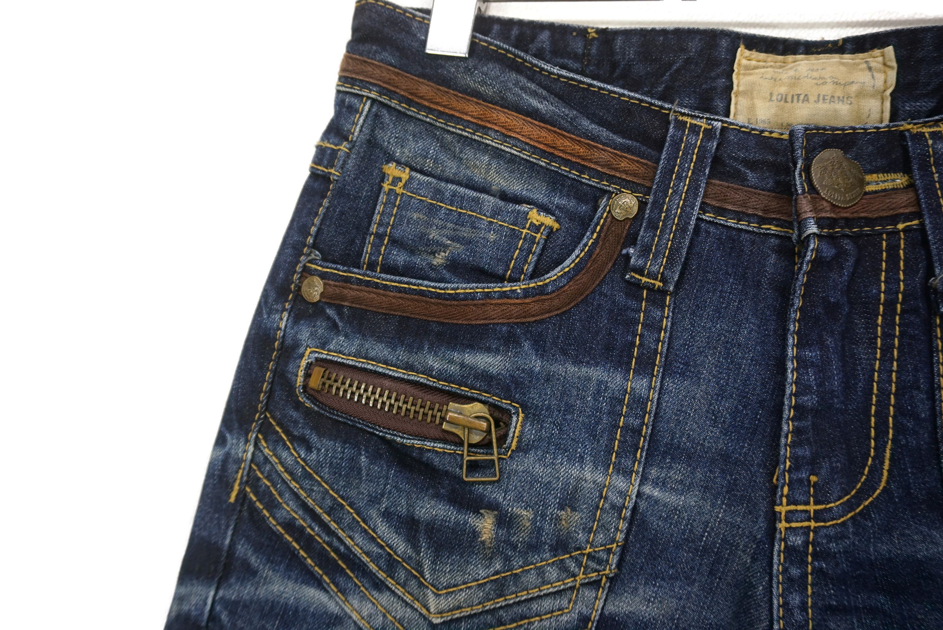 Japanese Brand LOLITA Jeans Size 29 fit W32xL33.5 Multi Zipper Baker Denim Size 29" - 4 Thumbnail