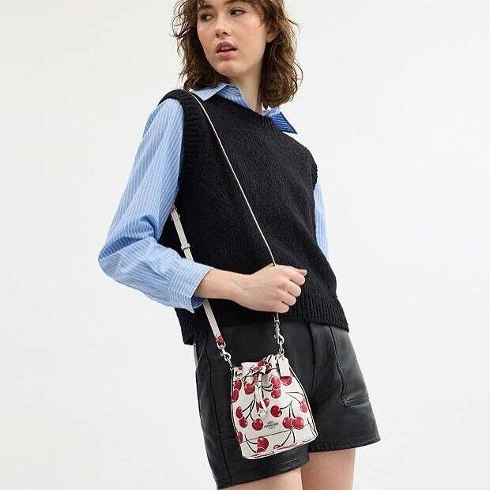 Coach NWT Limited Coach Mini Bucket Bag With Cherry Print CY739 Size ONE SIZE - 2 Thumbnail