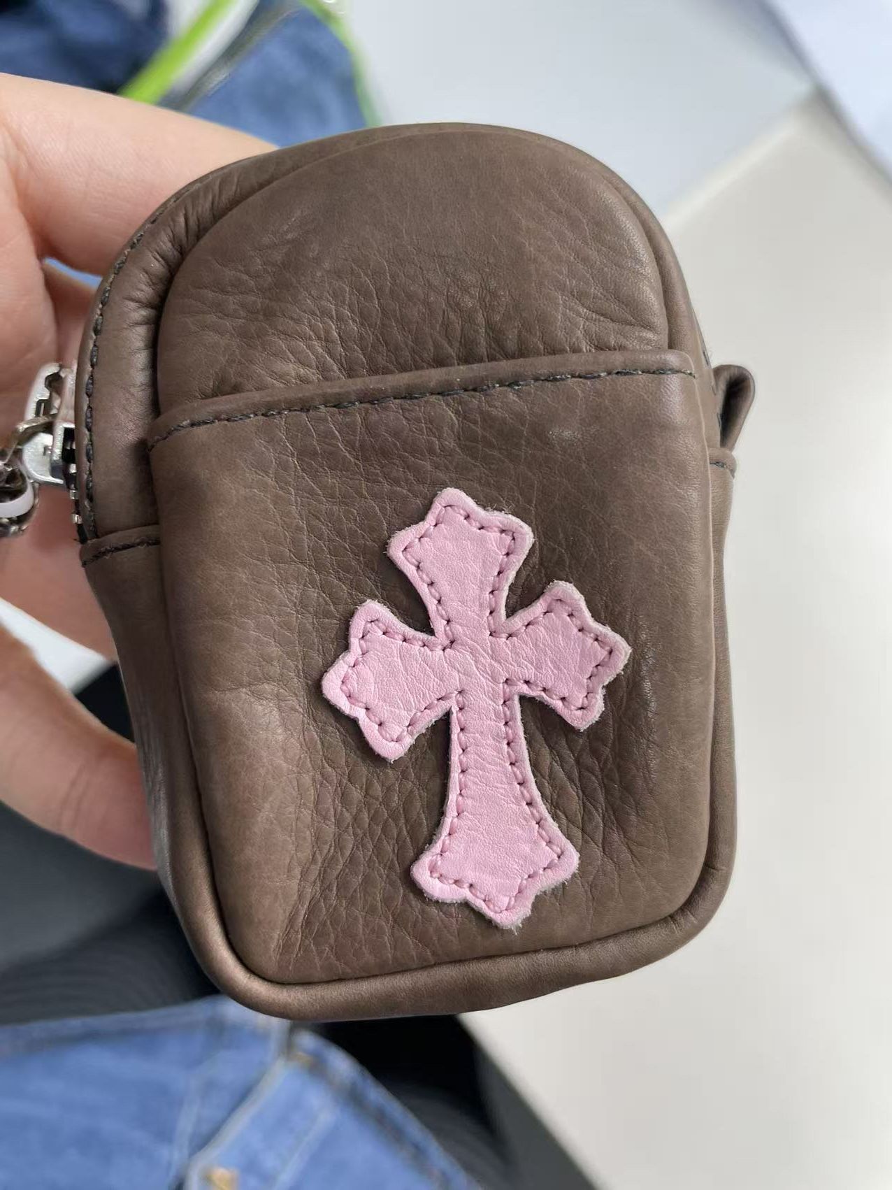 Chrome Hearts Chrome Hearts Brown Cross Patch Airpod Micro Take Wallet Size ONE SIZE - 4 Thumbnail