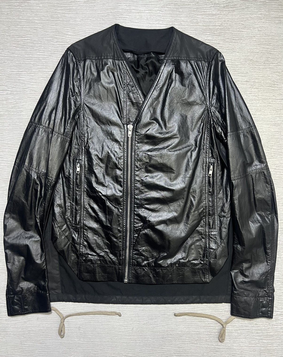 Rick Owens Rick Owens - S/S 15’ - Sliced Leather Biker Jacket Size US M / EU 48-50 / 2 - 3 Thumbnail