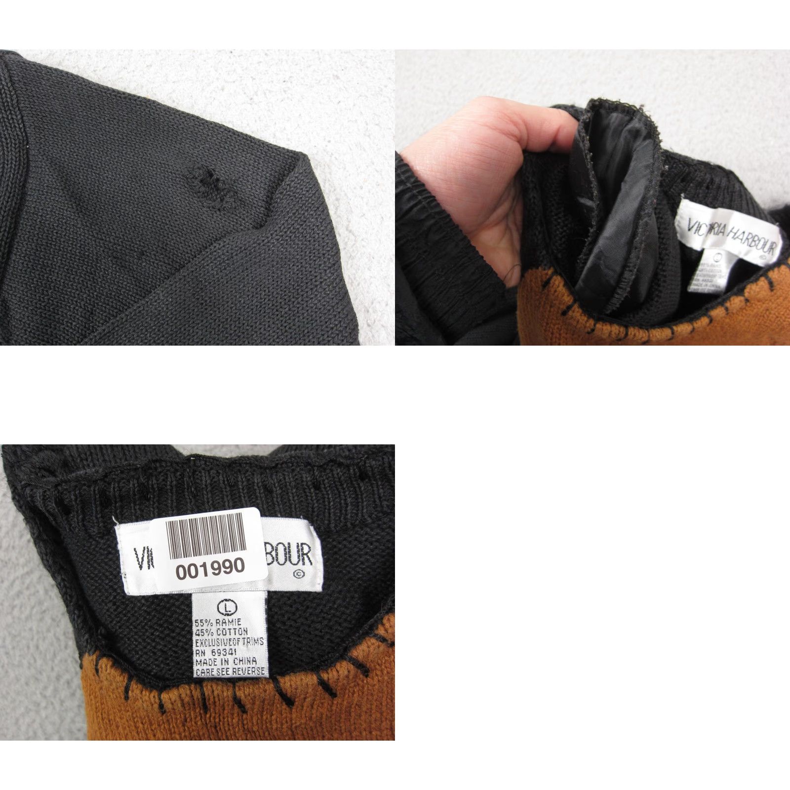 Vintage VINTAGE Victoria Harbour Sweater Womens Large Black 90s Pullover Knit Crew Neck Long Sleeve Size L / US 10 / IT 46 - 10 Thumbnail