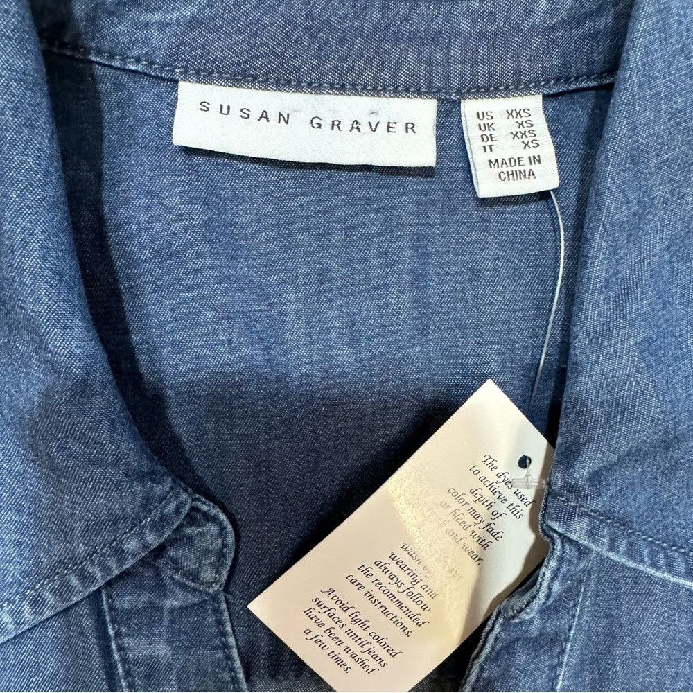 Other NWT New Susan Graver Denim Ombre Long Sleeve Shirt Size XXS Size XXS / US 00 / IT 34 - 7 Thumbnail