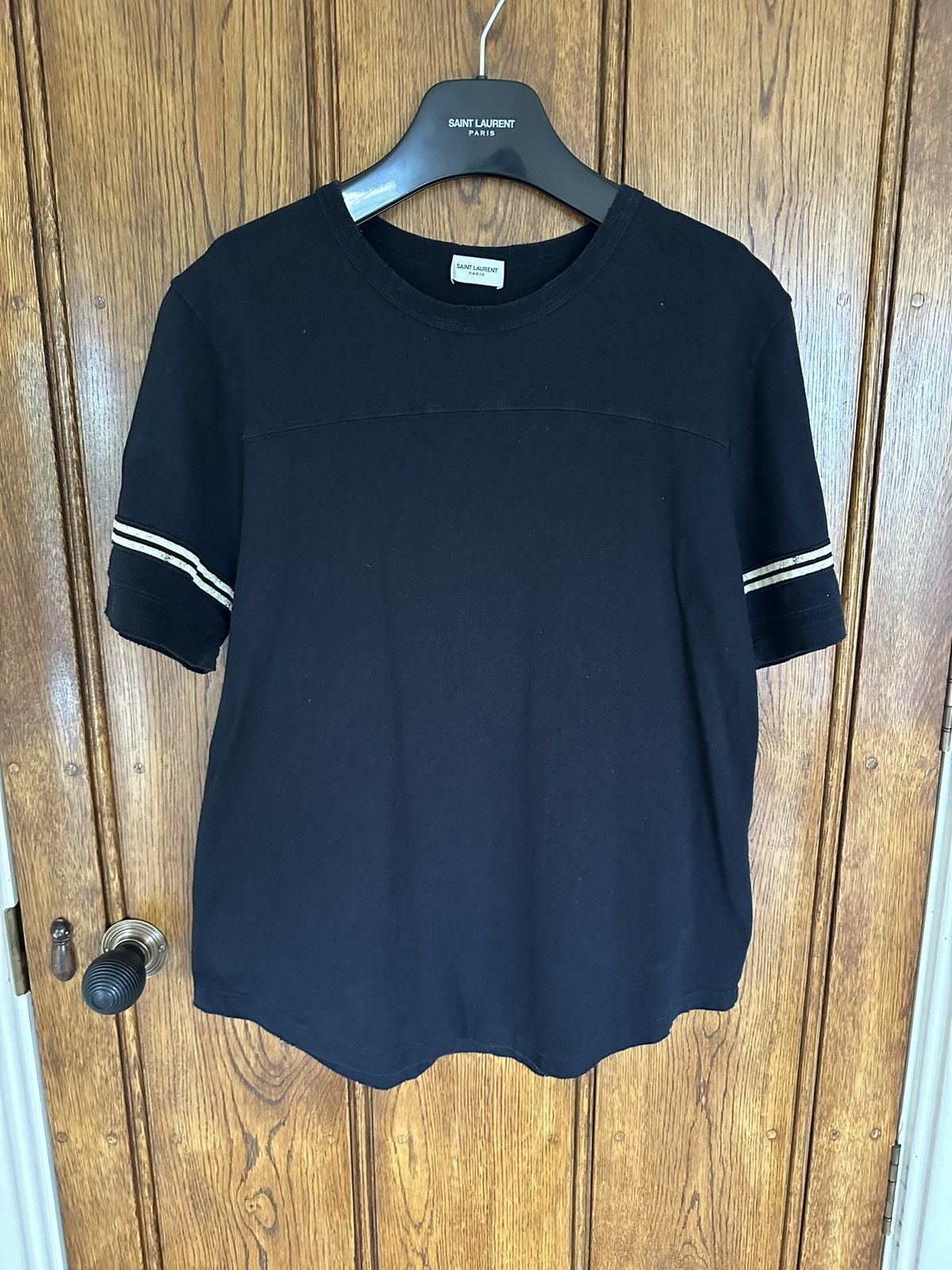 Saint Laurent Paris Grail Saint Laurent 50’s signature logo black t shirt Size US S / EU 44-46 / 1 - 10 Thumbnail