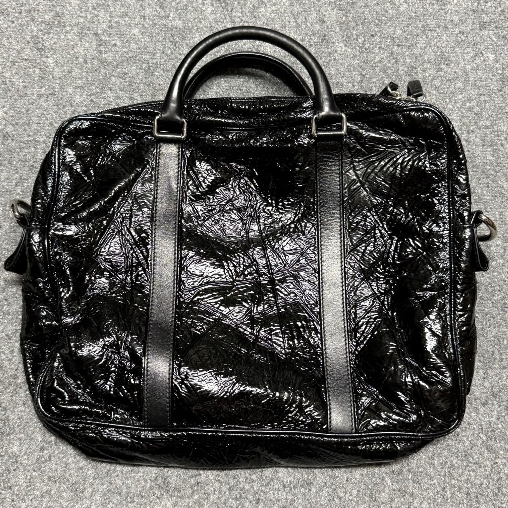 Dolce & Gabbana Dolce & Gabbana Briefcase Black Crinkle Leather Document Mens Business Bag Size ONE SIZE - 4 Thumbnail