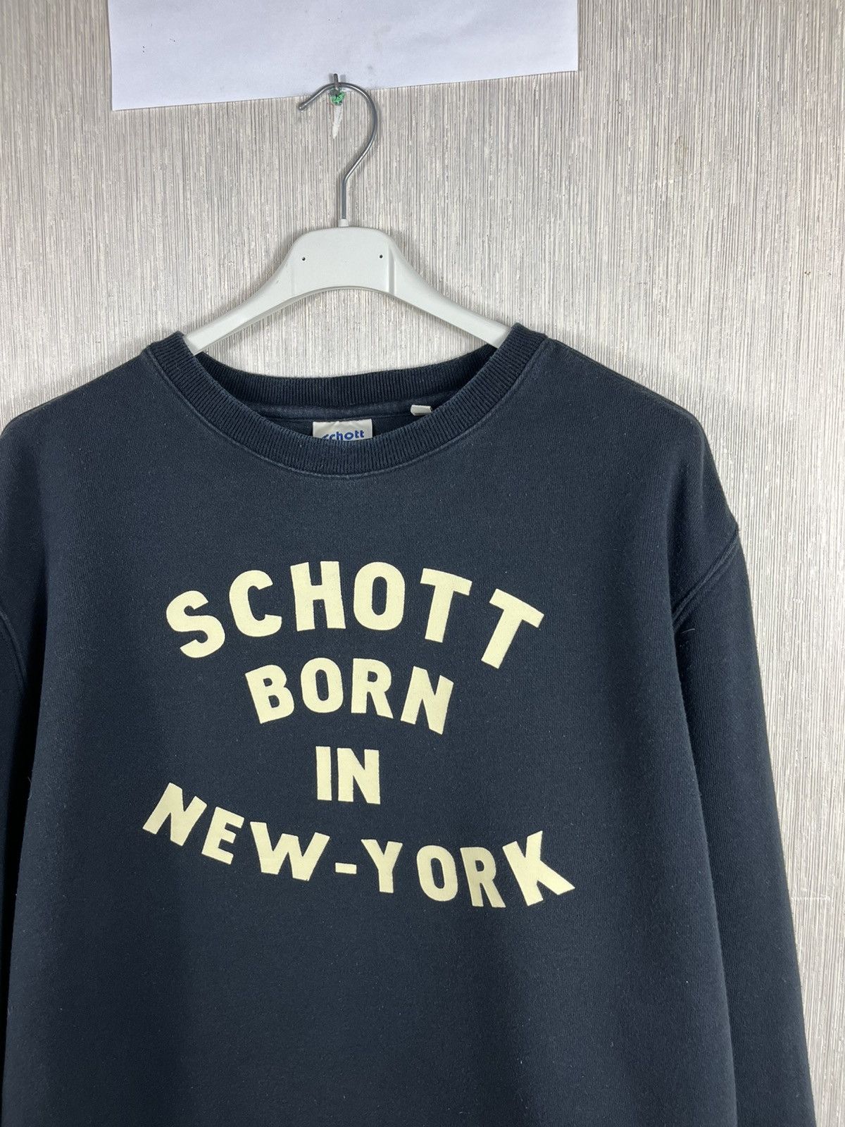 Schott × Vintage Vintage Schott born in New York sweatshirt spellout crewneck Size US XL / EU 56 / 4 - 16 Thumbnail