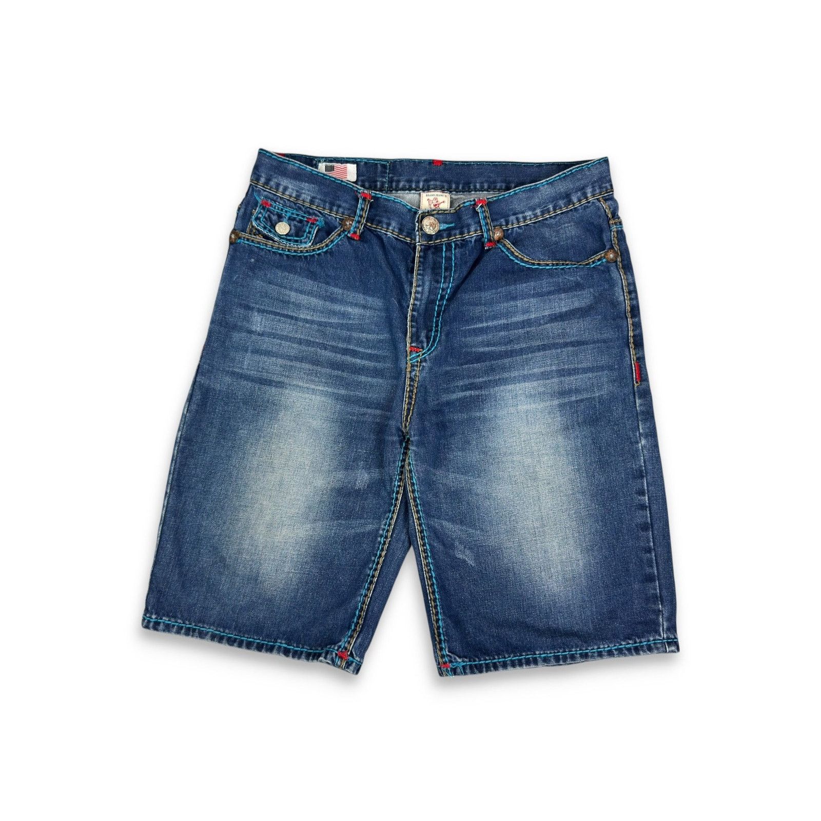 True Religion True Religion Men's Blue Cotton High Rise Bermuda Shorts 34 Size US 34 / EU 50 - 4 Thumbnail
