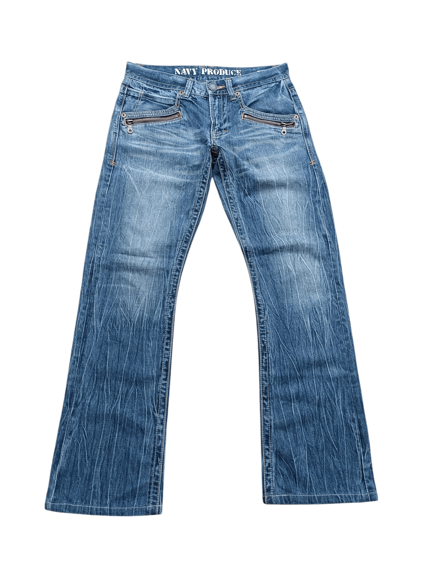 Japanese Brand Japanese Brand NavyProduce Whiskers Jeans Denim Size US 31 - 1 Thumbnail