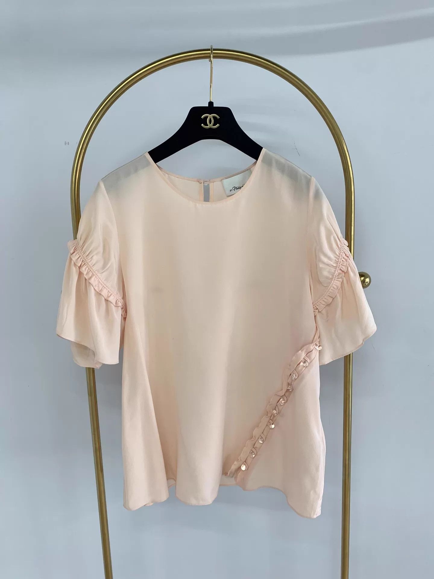 3.1 Phillip Lim 3.1 Phillip Lim Pink Silk Short Sleeve Top 6 New Size M / US 6-8 / IT 42-44 - 1 Thumbnail