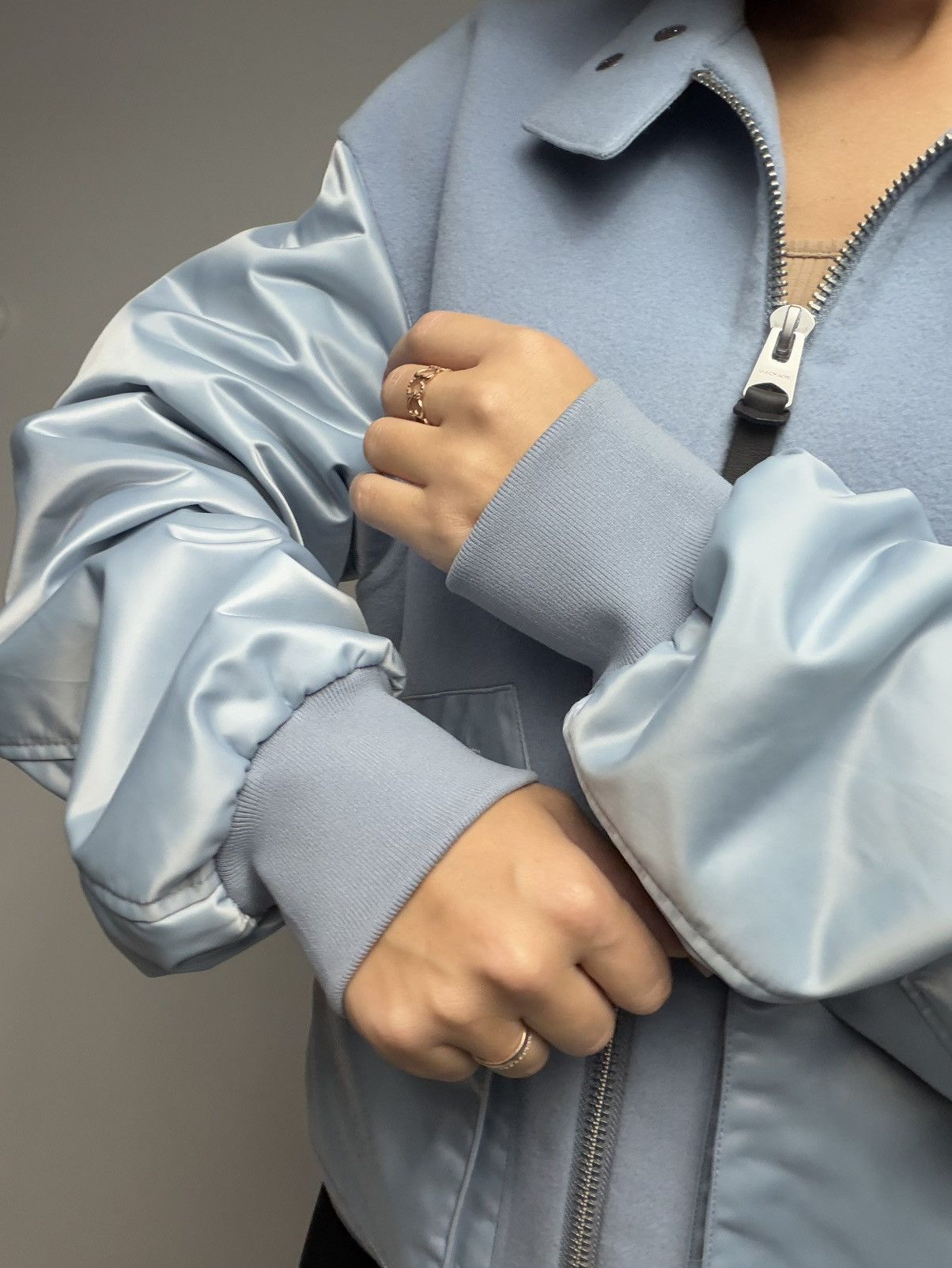 Mackage Mackage Monreal Wool Cashmere Bomber Baby Blue Women’s Size S / US 4 / IT 40 - 15 Thumbnail