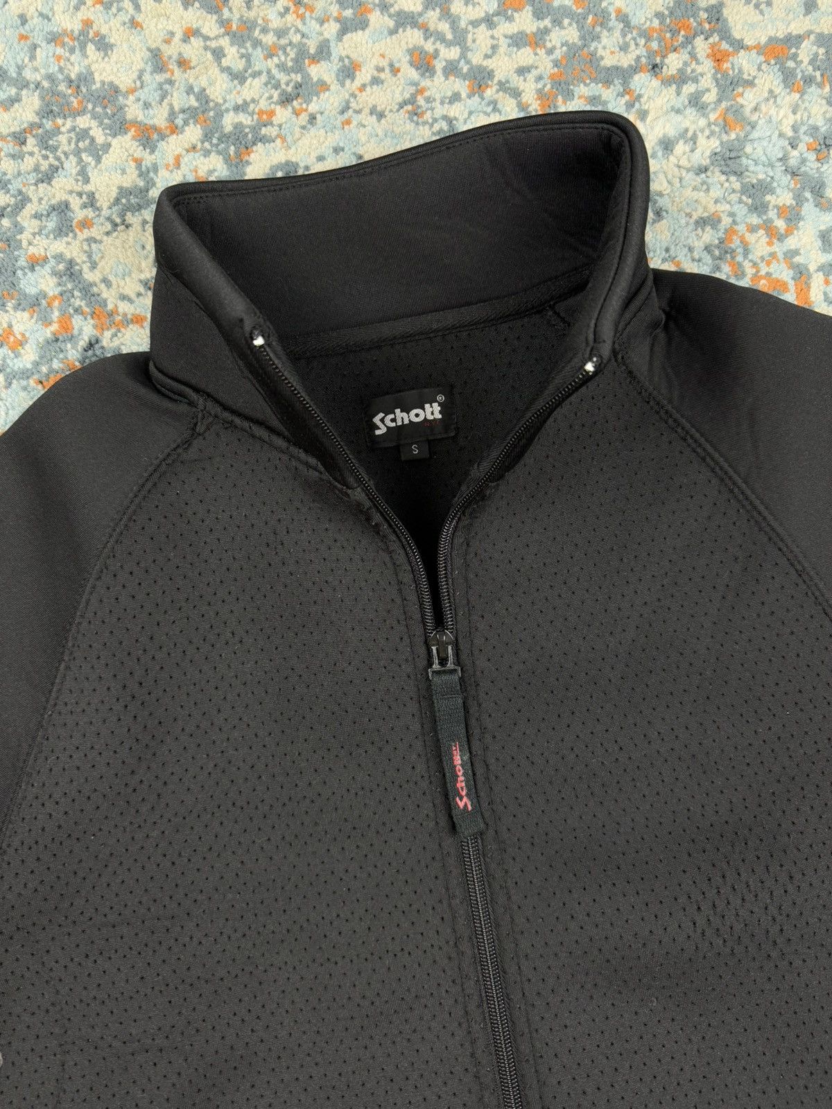 Schott × Vintage Rare Vintage 90s Schott perforated neoprene logo zip jacket Size US S / EU 44-46 / 1 - 9 Thumbnail