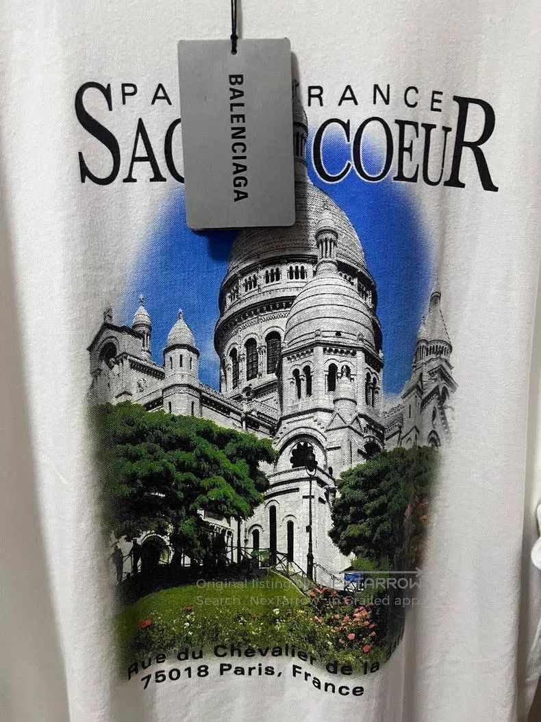Balenciaga Balenciaga White Distressed Castle T-shirt. Size US XXS / EU 40 - 3 Thumbnail
