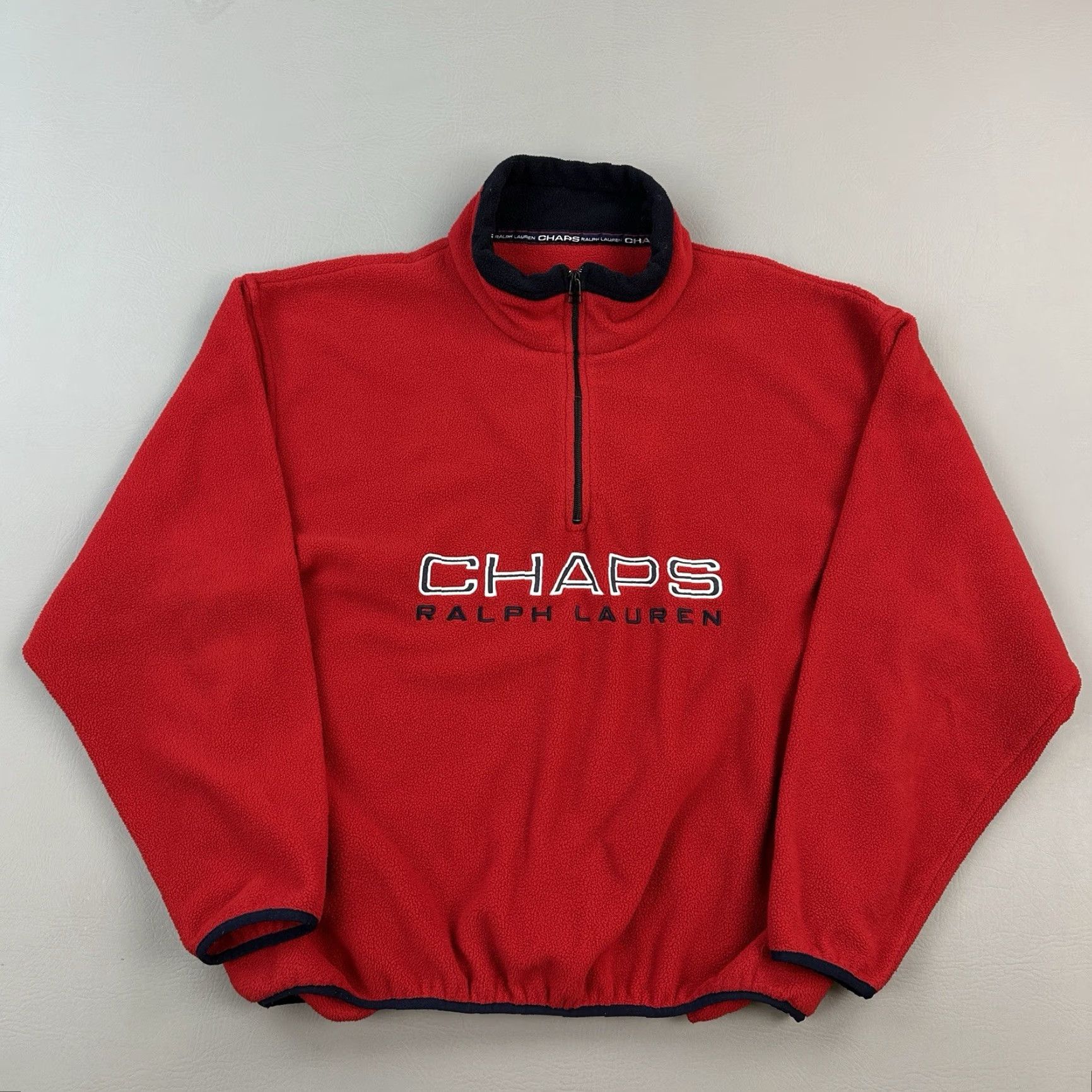 Chaps Vintage Chaps Ralph Lauren Jacket Mens XL Red 1/2 Zip Fleece Hiking Outdoor 90s Size US XL / EU 56 / 4 - 2 Thumbnail