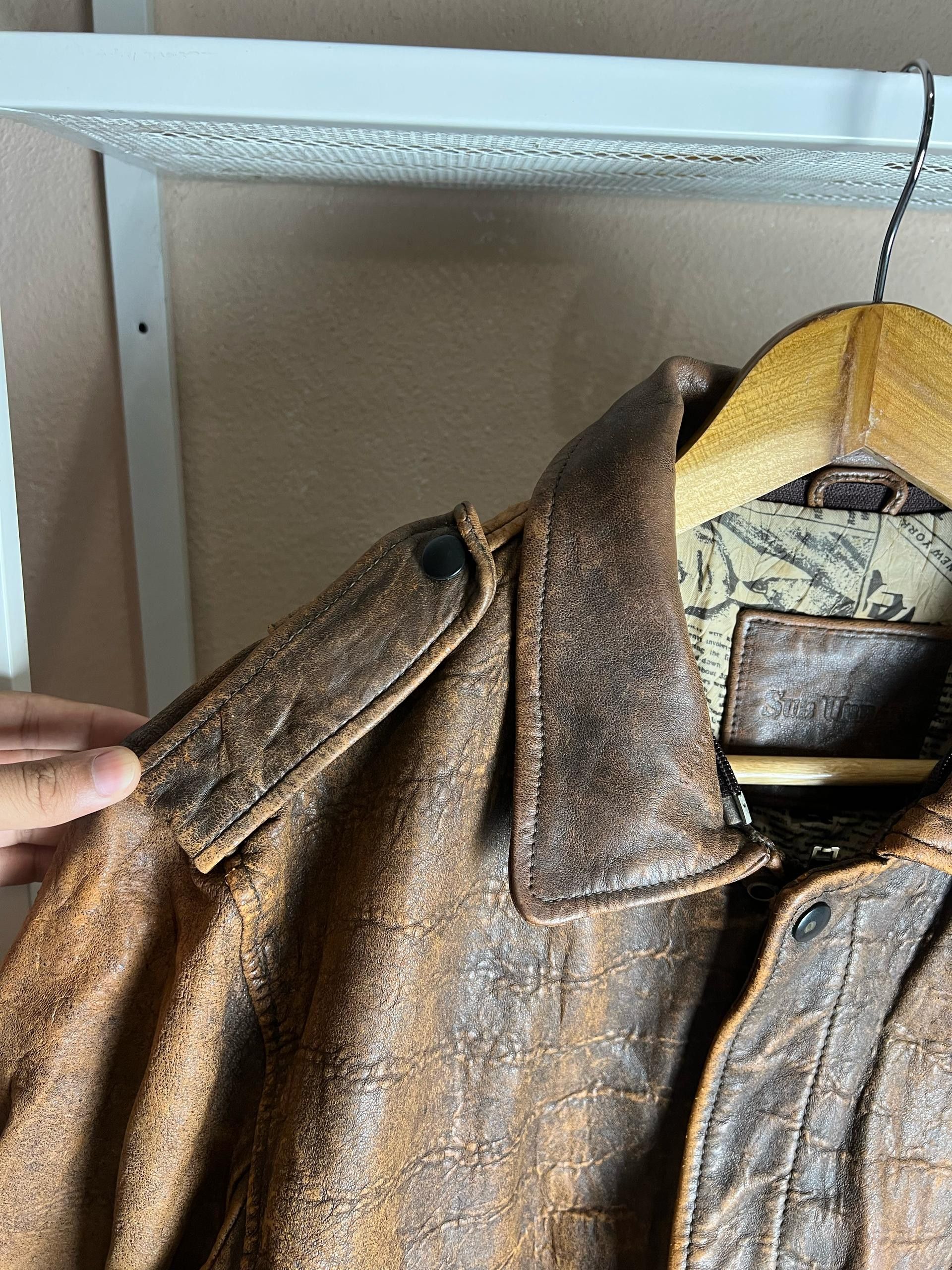 Vintage Vintage Disstrassed Sub Urban Tokyo Leather Flight Jacket Size US S / EU 44-46 / 1 - 4 Thumbnail