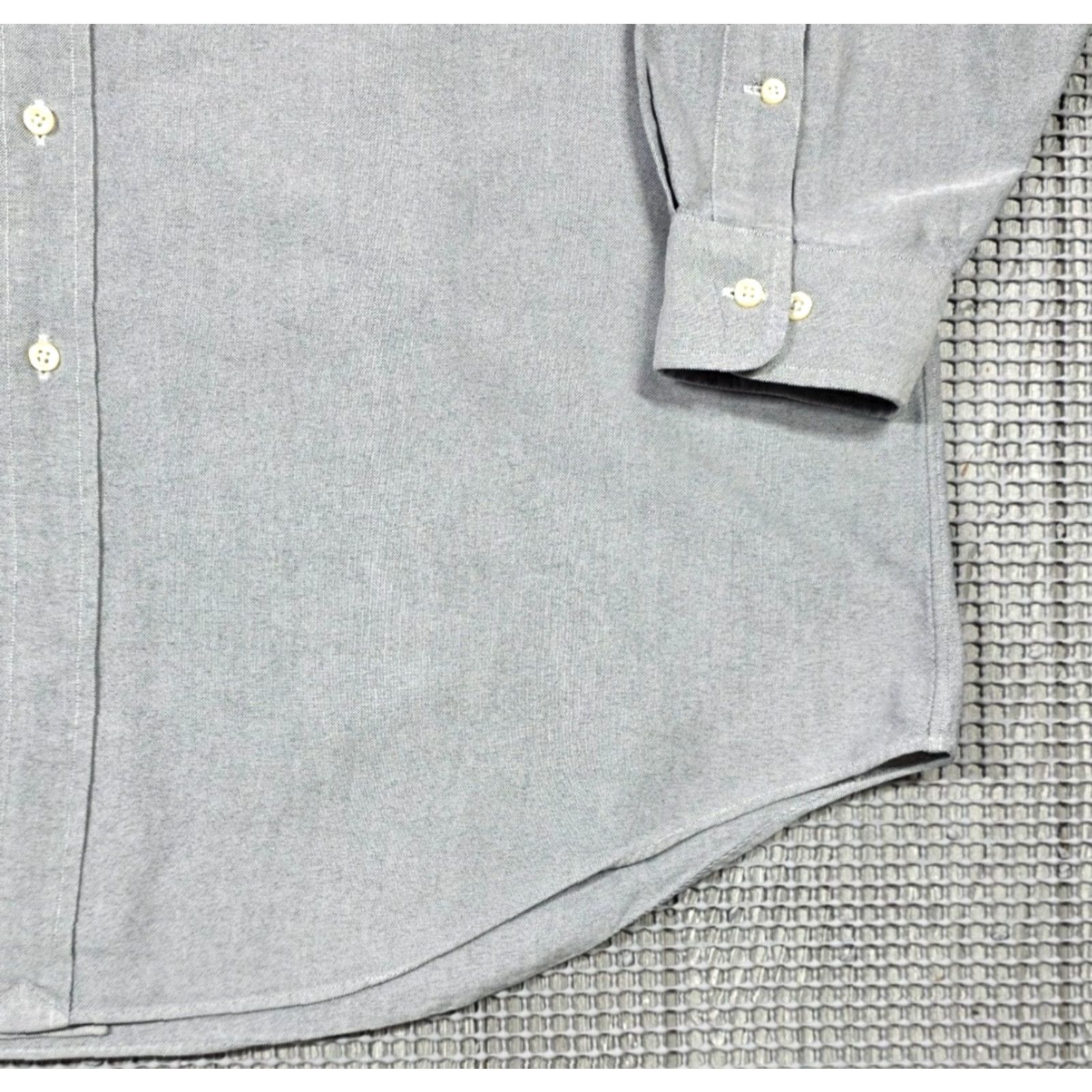 Polo Ralph Lauren VTG Polo Ralph Lauren Men Button-Up Gray 17.5-32/33 Oxford Long Sleeve OCBD, 100% Cotton, Solid, Classic, Preppy, Workwear, 90s, Designer - Mens Size US XXL / EU 58 / 5 - 4 Thumbnail