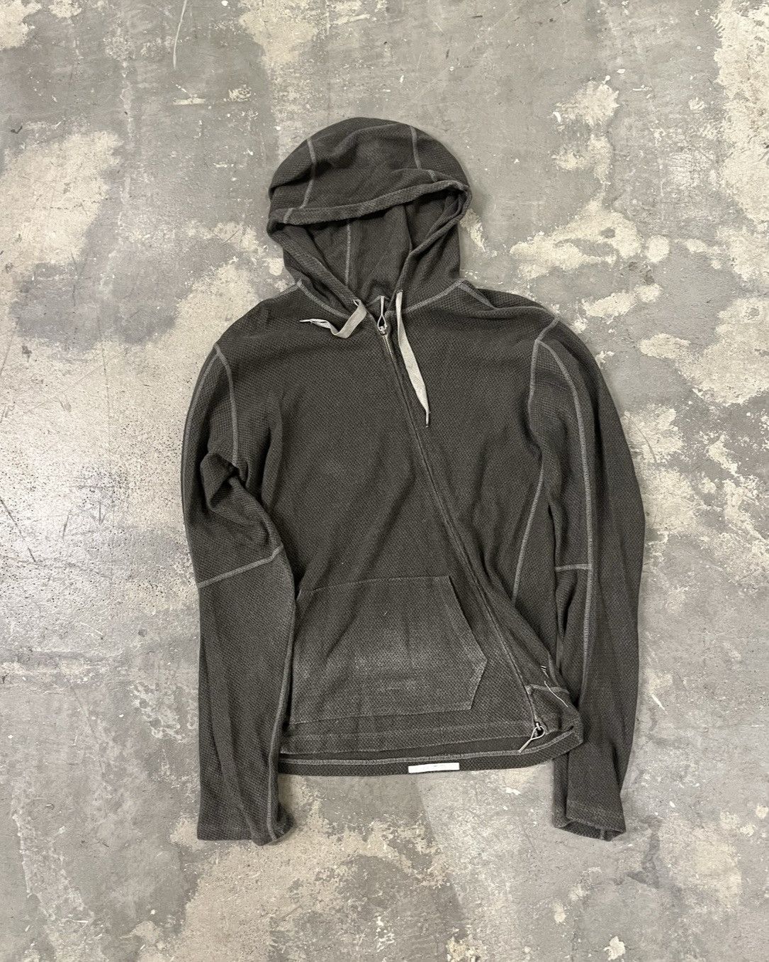 image of Taichi Murakami Diagonal Zip Jacket Windbreaker in Grey, Men's (Size Medium)