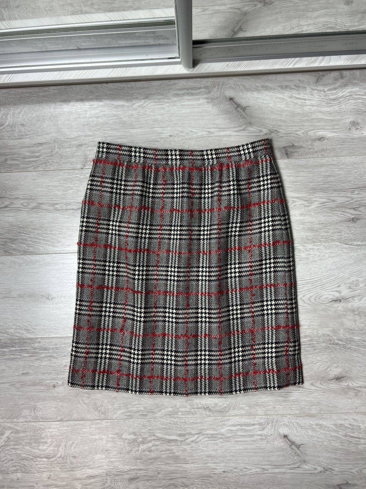 Celine Rare Vintage Celine Paris Tweed Wool Plaid Skirt Size 44 Size 32" / US 10 / IT 46 - 2 Thumbnail