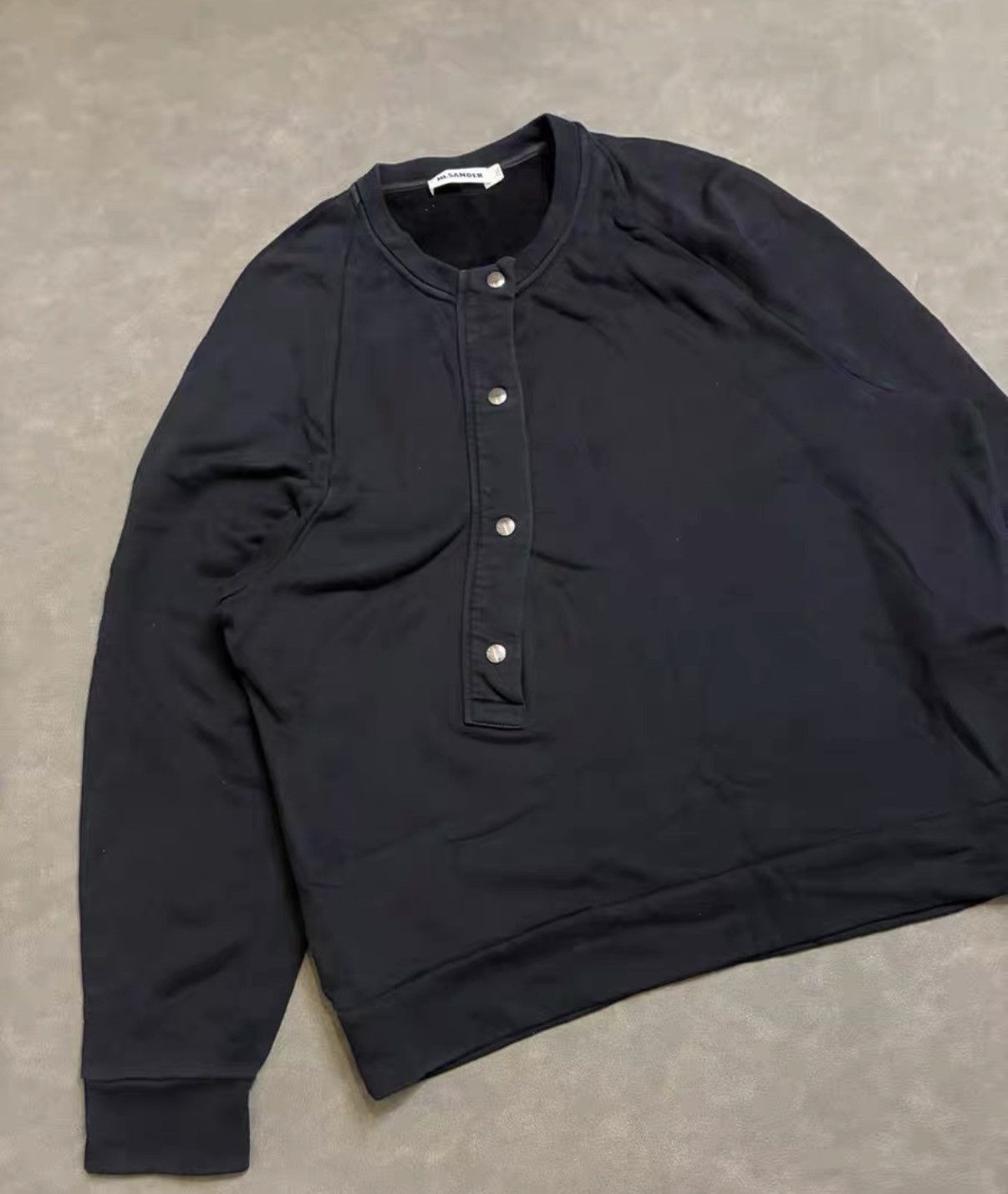 Jil Sander Jil Sander Asymmetric Button Crew Neck Sweatshirt J16 Size US L / EU 52-54 / 3 - 3 Thumbnail