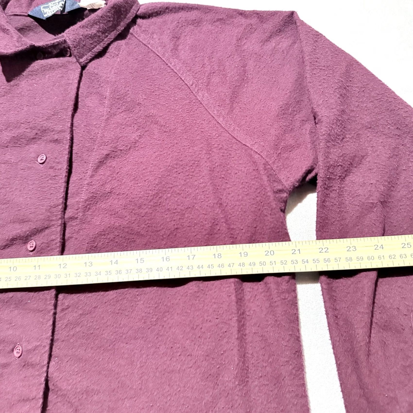 Vintage VINTAGE Woolrich Shirt Women Burgundy USA Made Hidden Button Placket Top - Large Size L / US 10 / IT 46 - 4 Thumbnail