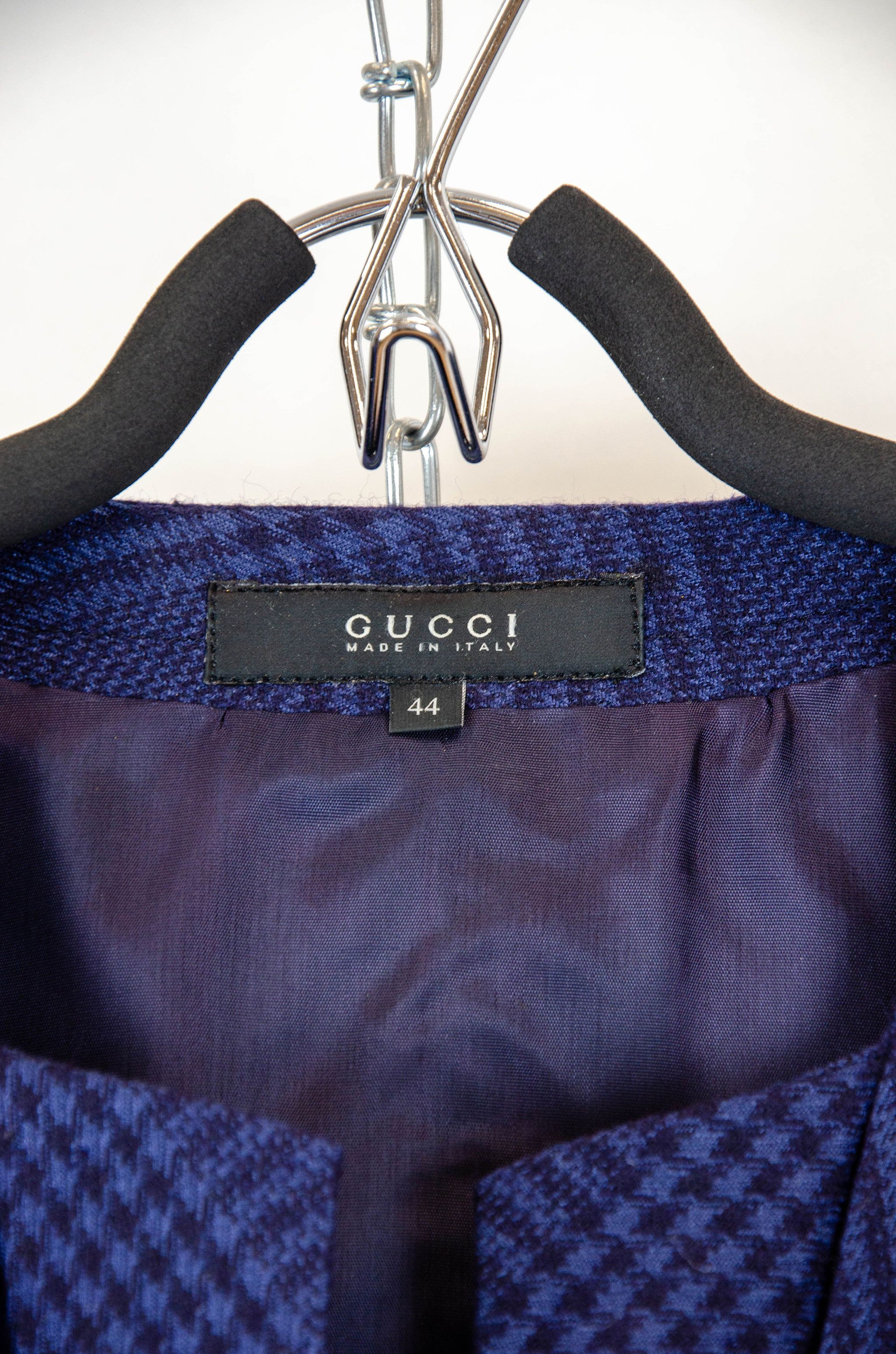 Gucci Gucci Collarless Wool Blazer Blue Check - Size 44 Size M / US 6-8 / IT 42-44 - 6 Thumbnail