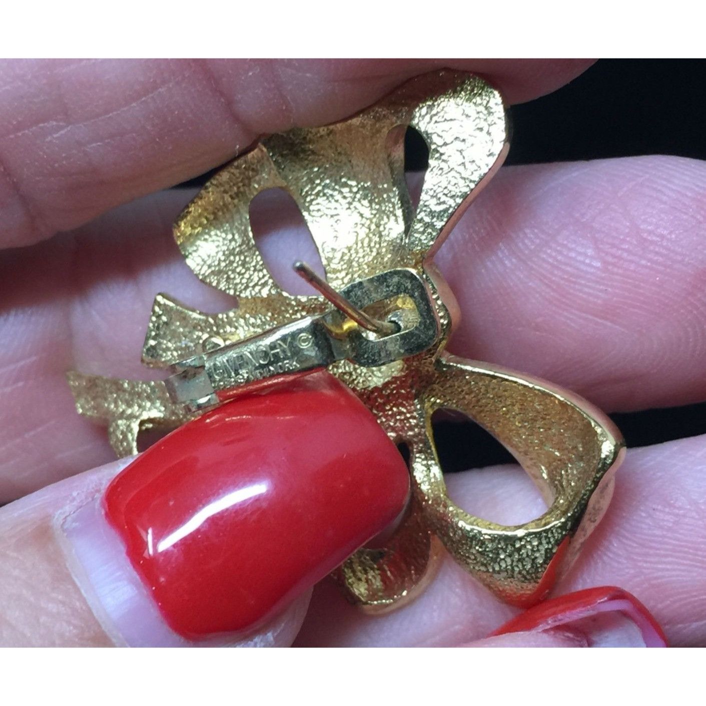 Givenchy Vintage Signed Givenchy Gold Plated Bow Earrings Size ONE SIZE - 7 Thumbnail