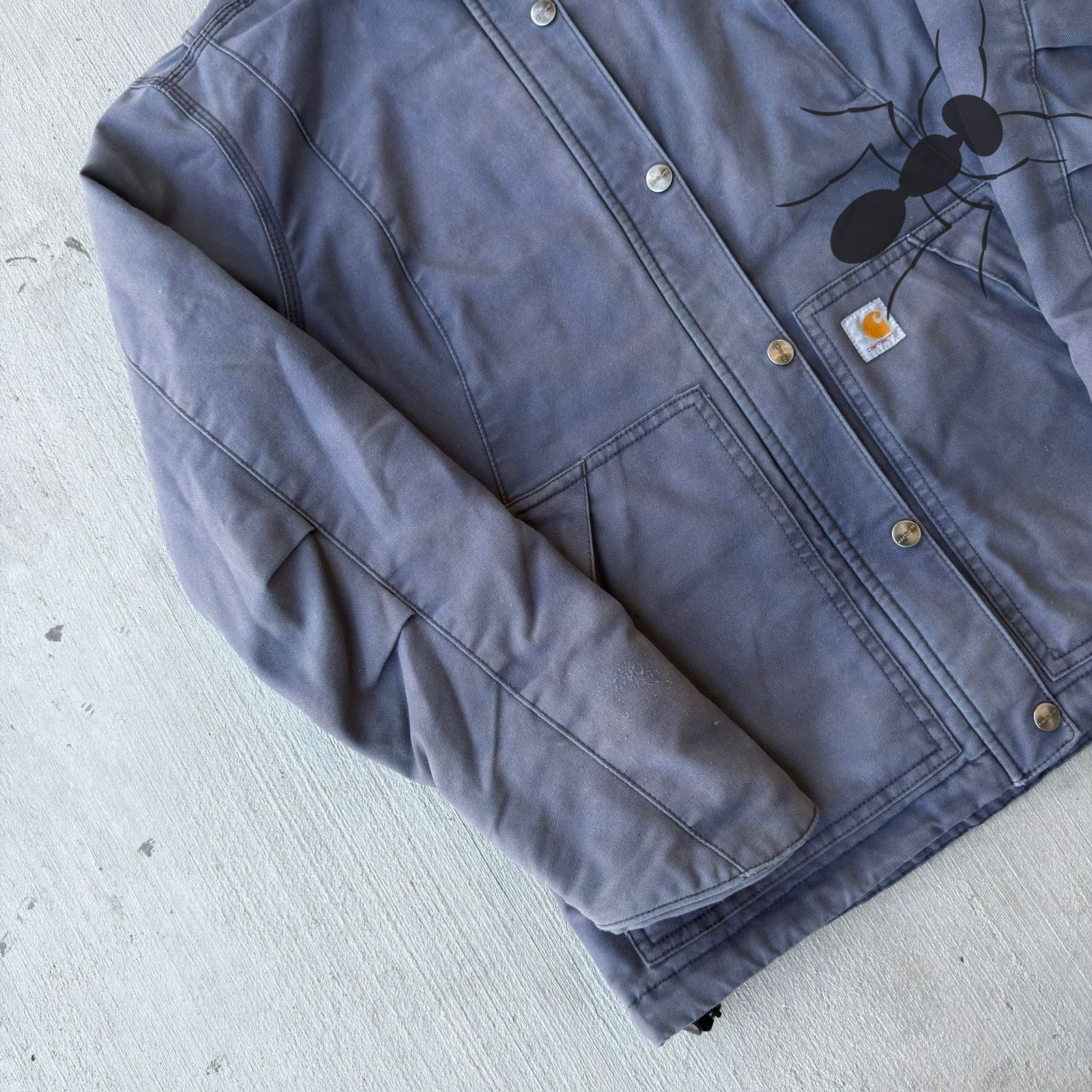 Carhartt × Vintage Carhartt faded blue hooded work wear jacket Size US S / EU 44-46 / 1 - 2 Thumbnail