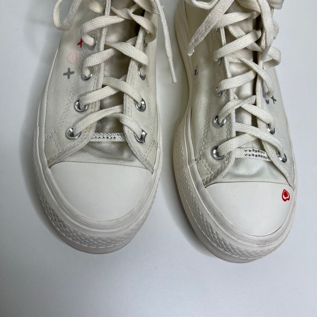 Converse Converse White Platform Red Heart High Top Sneakers Size 8 Size US 8 / IT 38 - 4 Thumbnail