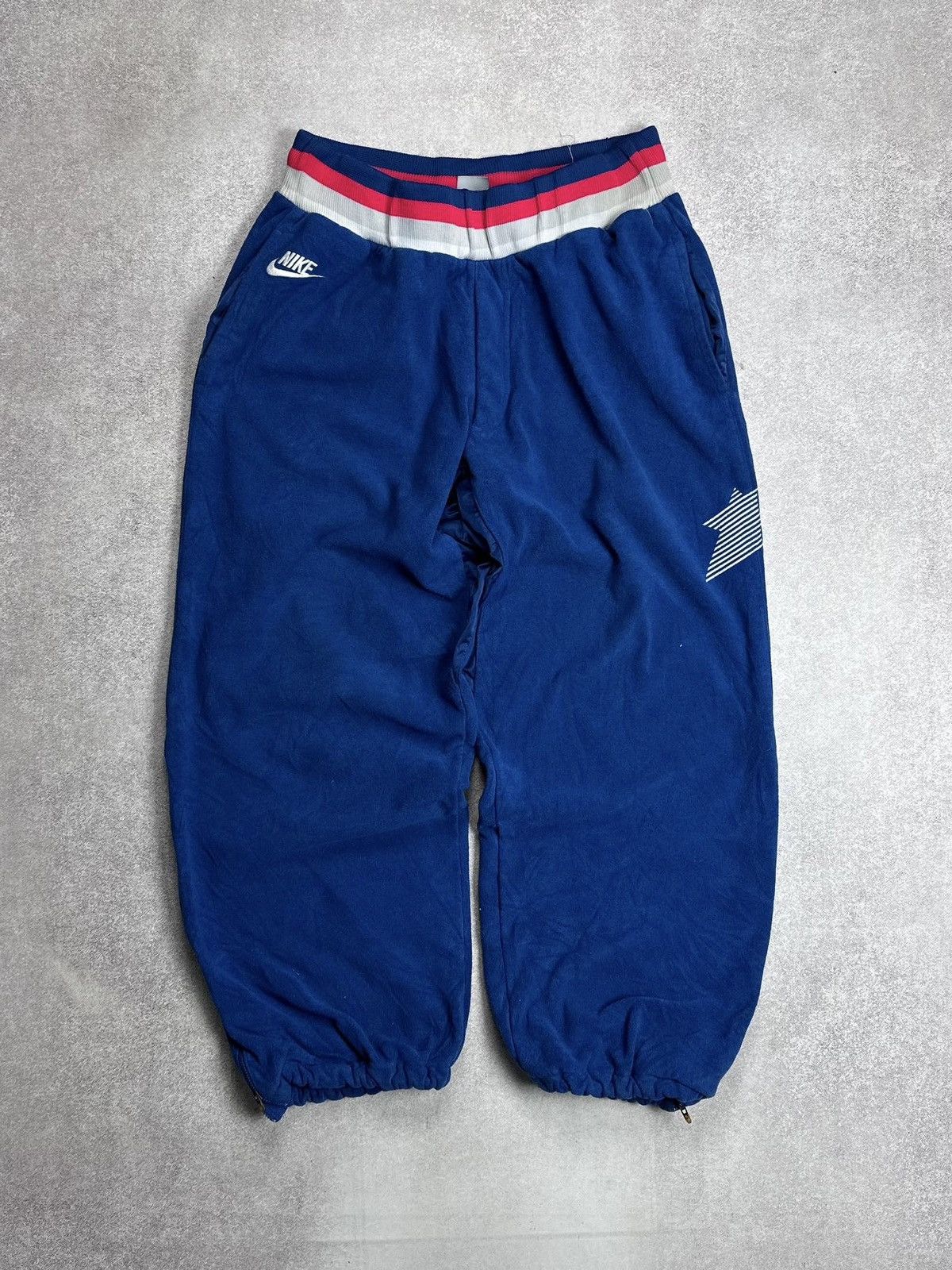 Nike Vintage Nike Fleece Adjustable Y2K Flared Track Pants L Size US 34 / EU 50 - 1 Thumbnail