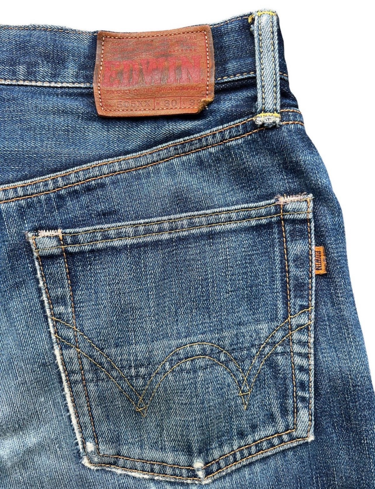Edwin Vintage Edwin 505xx Selvedge Distressed Denim Jeans 30x30 Size US 30 / EU 46 - 11 Thumbnail