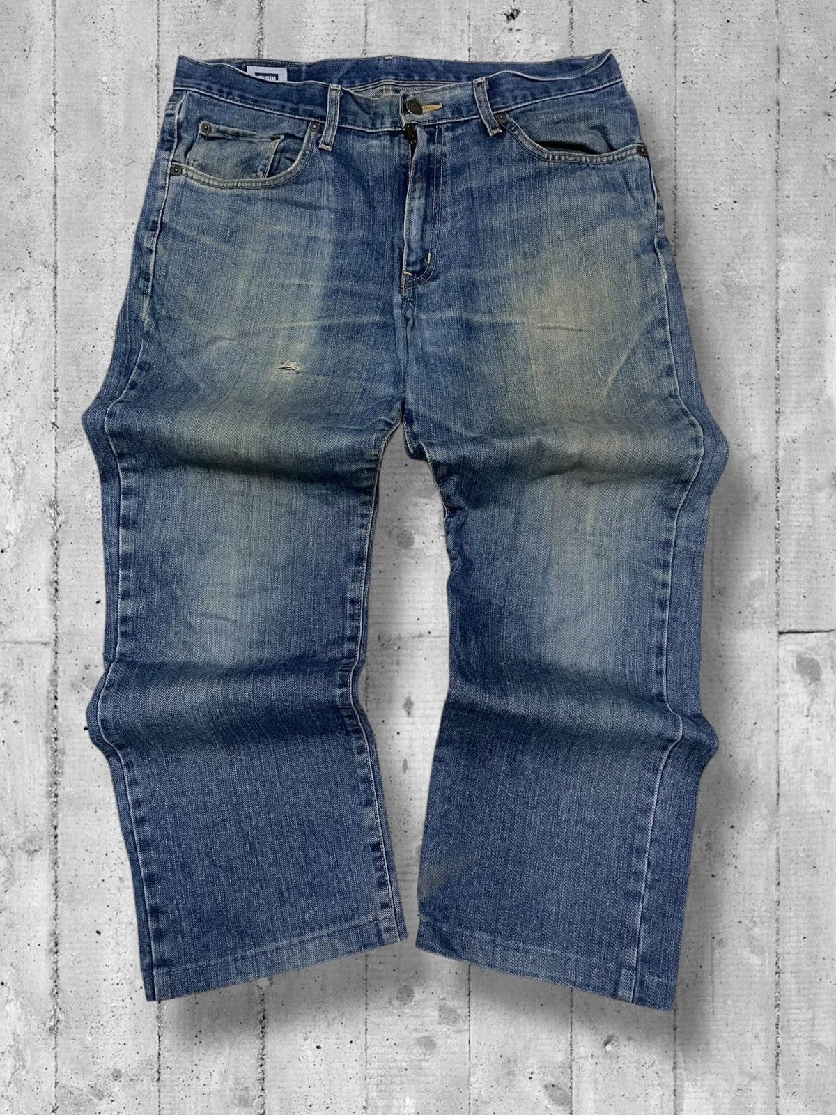 Vintage 1990s Japan Designer Edwin Distressed Mudwash Denim