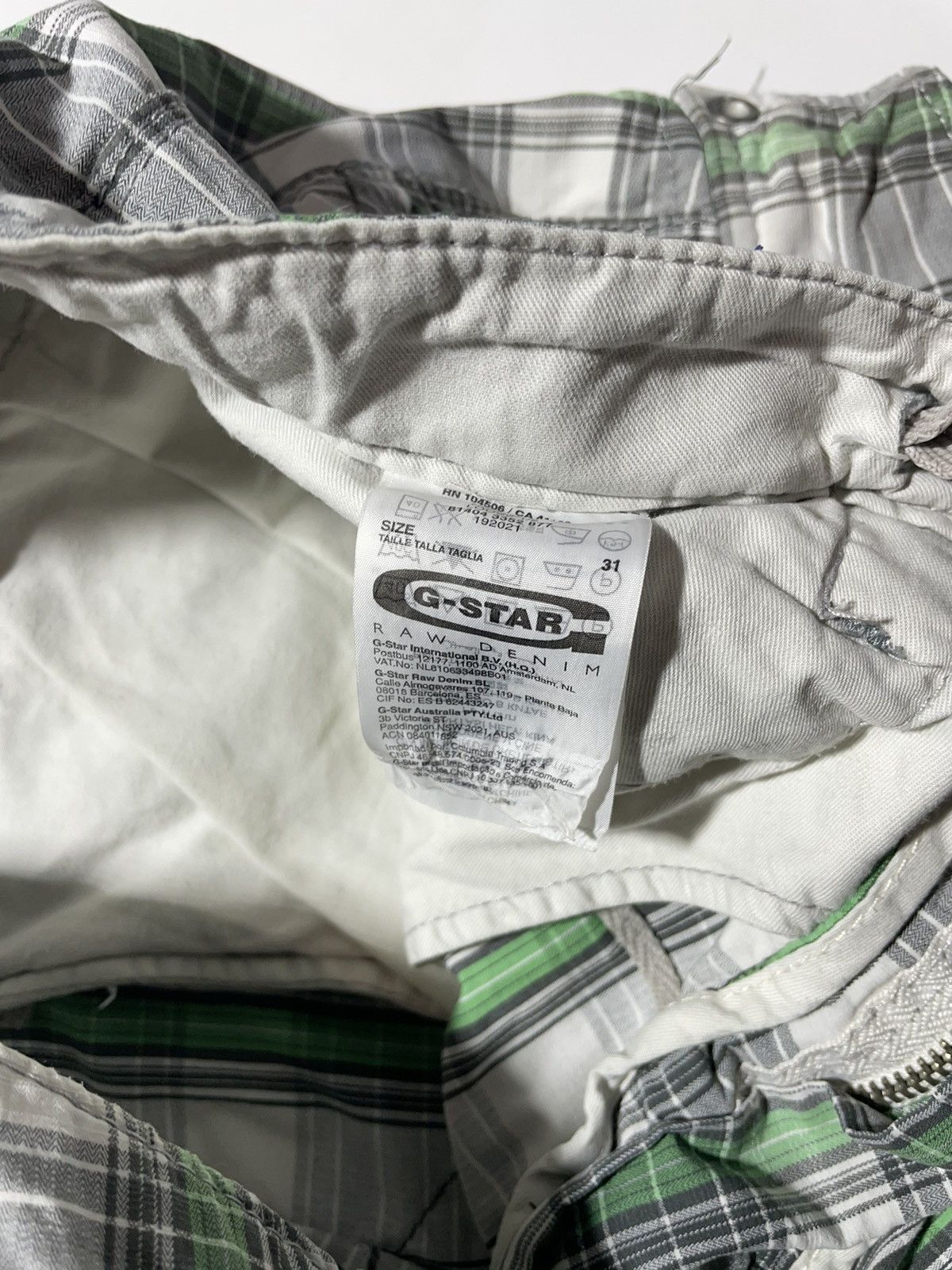 G-Star G Star Raw Plaid Cargo Shorts Size US 31 - 10 Thumbnail