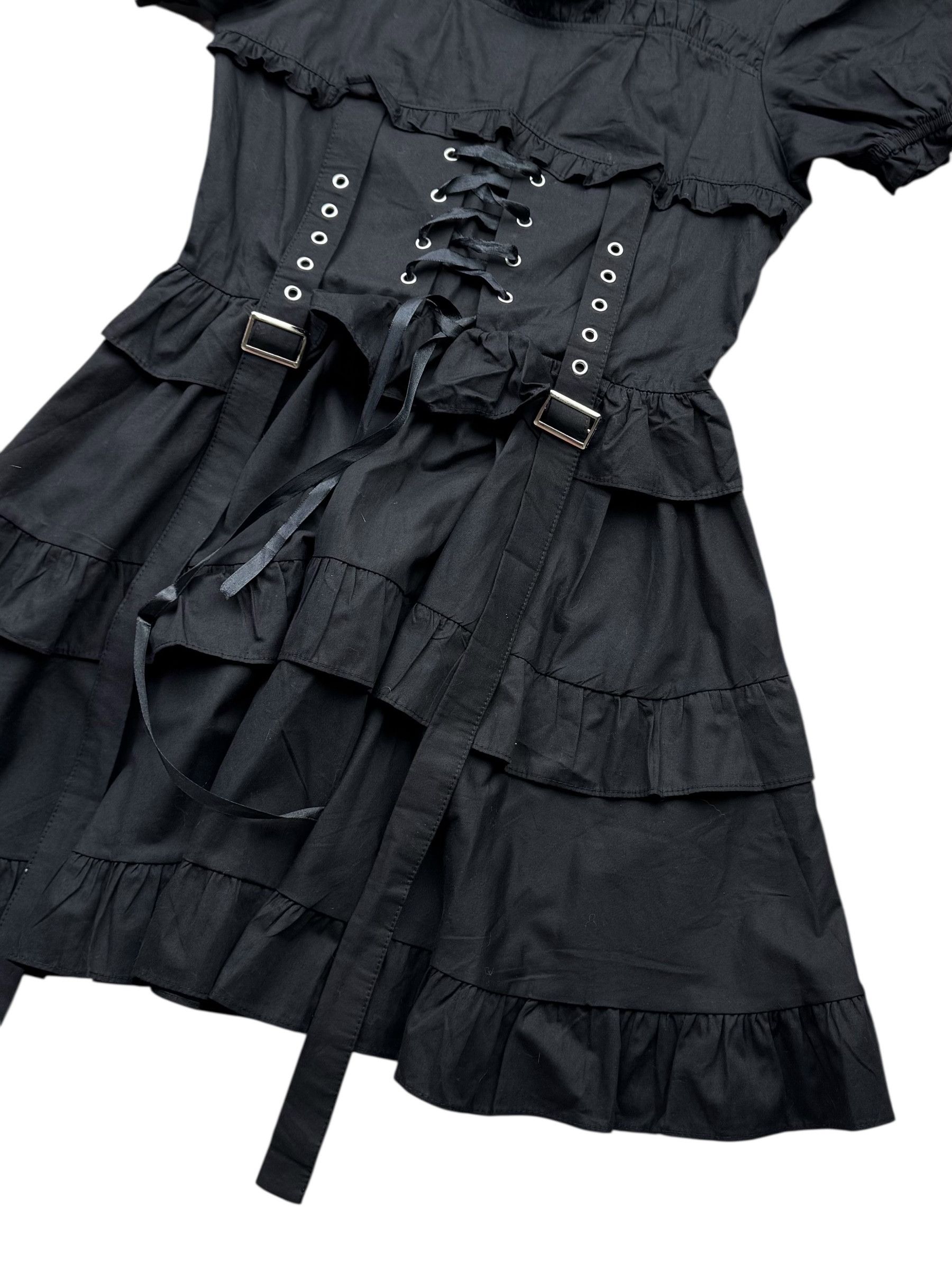 Japanese Brand Vintage Flare Dress With Bondage(V235) Size XS / US 0-2 / IT 36-38 - 4 Thumbnail