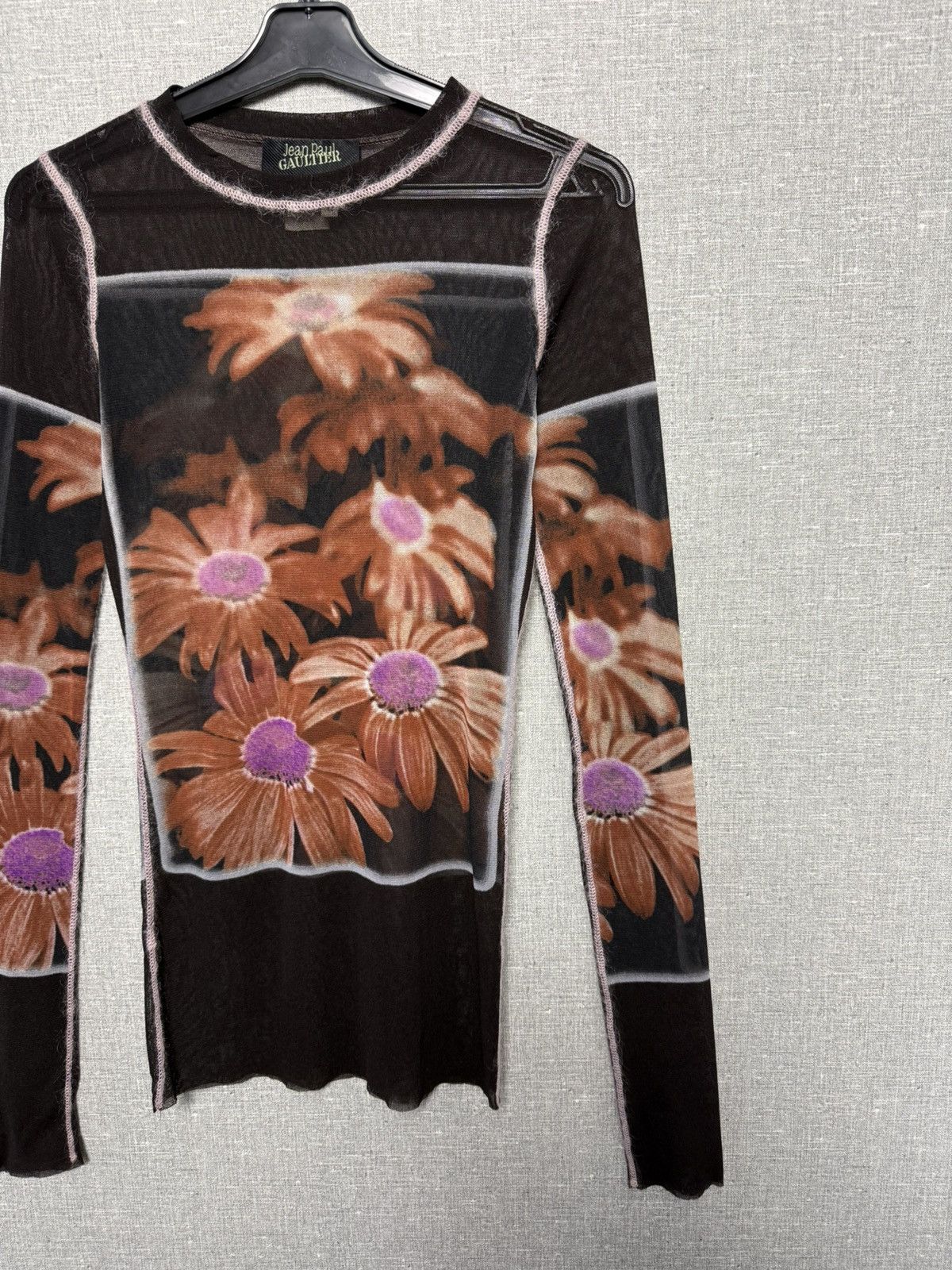Jean Paul Gaultier Jean Paul Gaultier Sheer Mesh Floral Print Long Sleeve Top Size M / US 6-8 / IT 42-44 - 3 Thumbnail