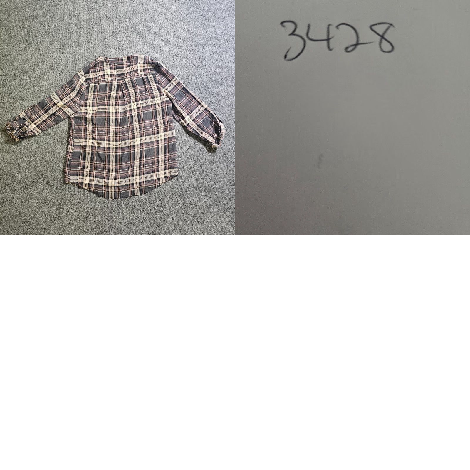 Joie JOIE Top Shirt Women Small Gray Beige Silk Plaid 3/4 Sleeve Casual Career V-Neck Blouse Shirt Womens Size S / US 4 / IT 40 - 8 Thumbnail