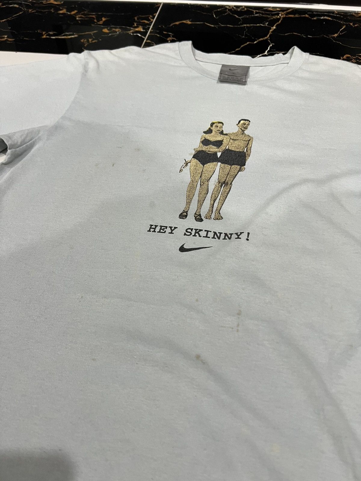 Nike × Vintage 90’s NIKE COMICS HEY SKINNY RARE Y2K TEE SWOOSH LOGO RETRO Size US S / EU 44-46 / 1 - 3 Thumbnail
