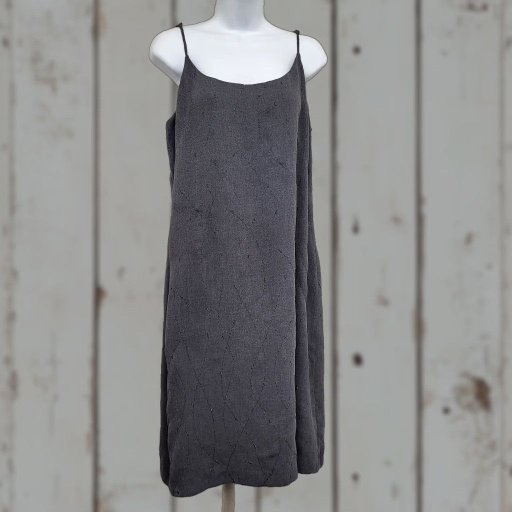 Express Express Dress Women's 13/14 Sleeveless Gray Embroidered Cocktail Knee Length Y2K Party Slip Dress Mens? Size XL / US 12-14 / IT 48-50 - 1 Thumbnail