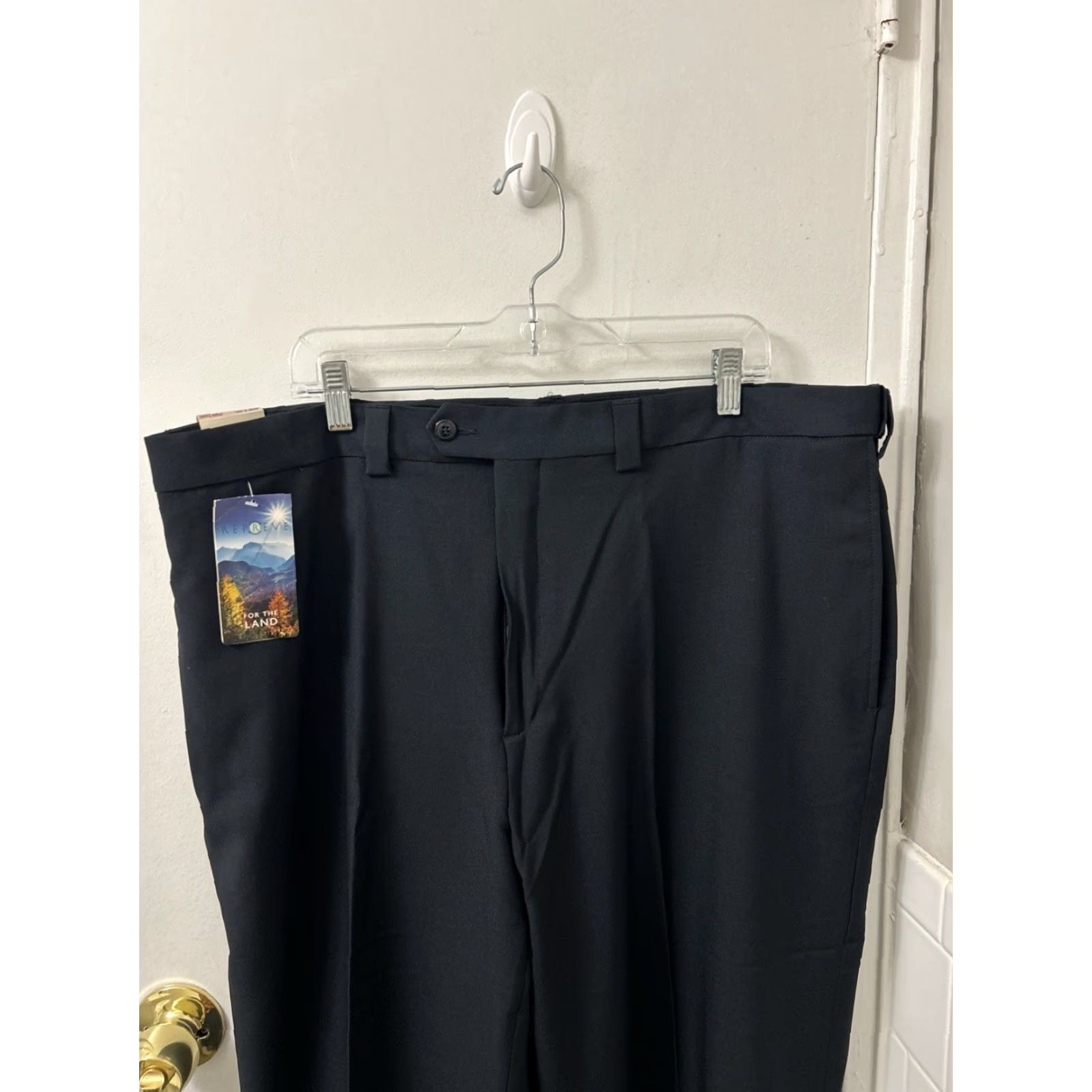 Haggar Haggar Dress Pants Mens 42x32 Navy Comfort Waistband Trousers NWT MSRP 70 5-Pocket Design Straight Leg Classic Fit Business Workwear Solid Blue Size US 42 / EU 58 - 7 Thumbnail