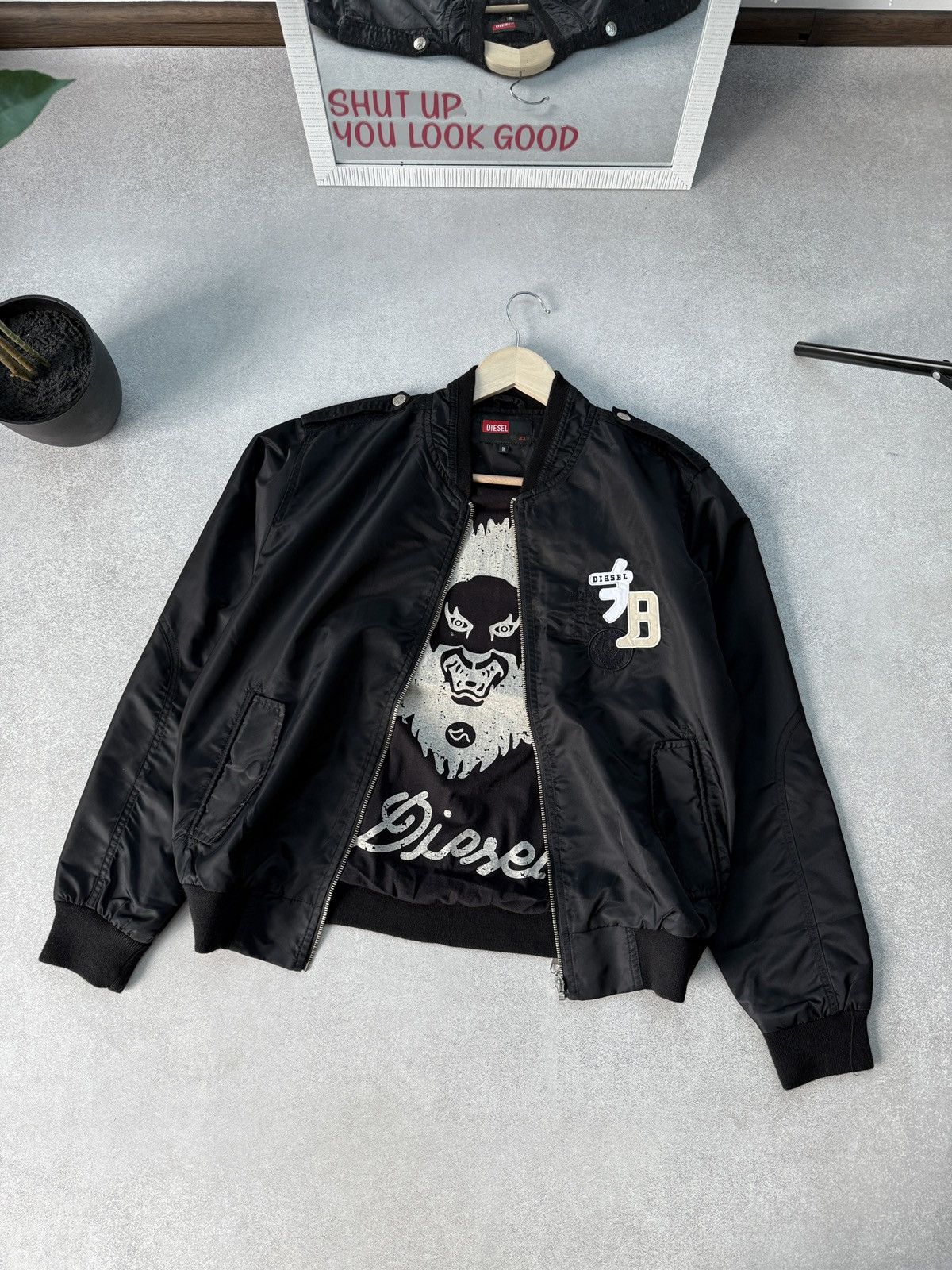 Diesel Vintage Diesel Bomber Jacket Nylon Logo Y2K Military Style Size US M / EU 48-50 / 2 - 1 Thumbnail
