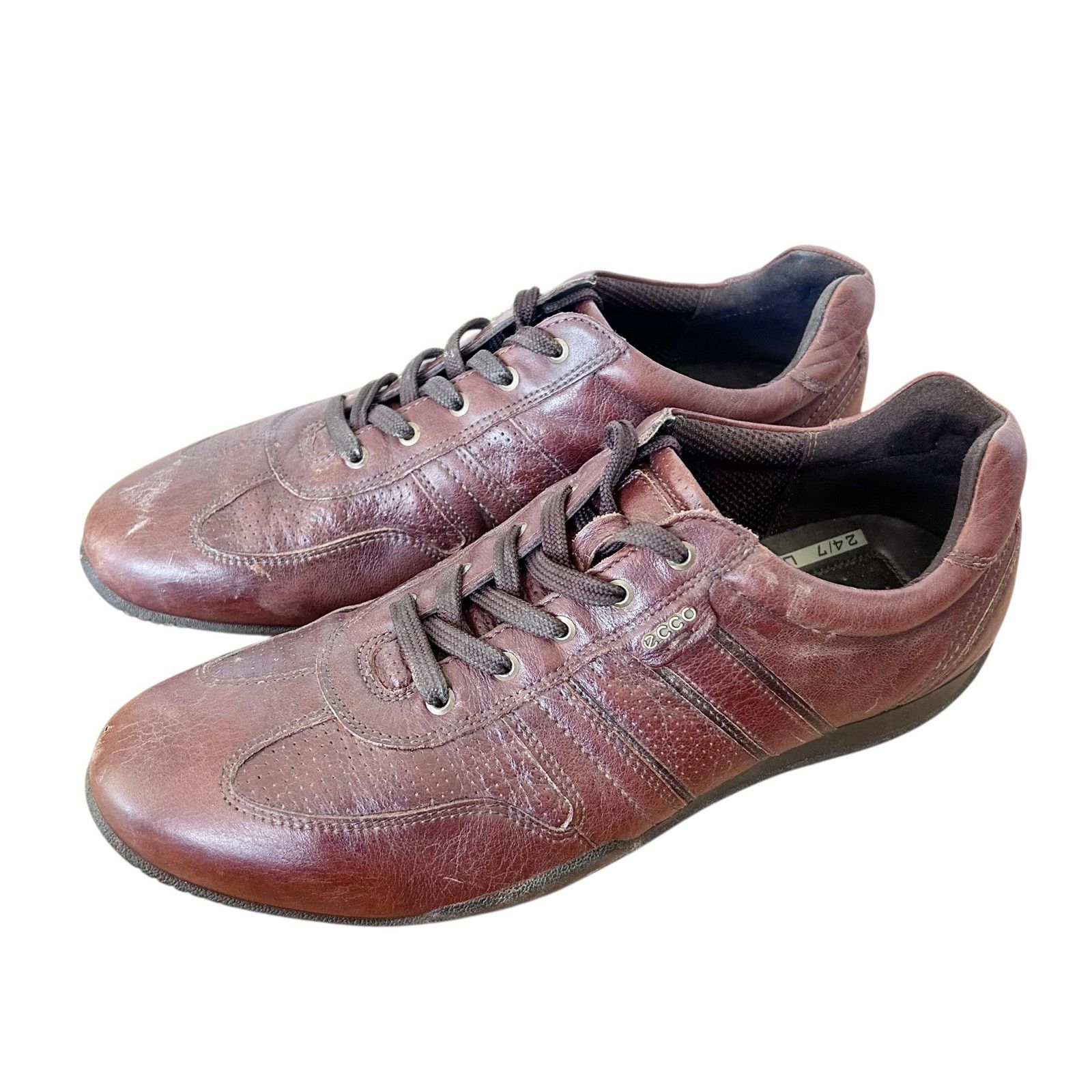 Ecco Ecco 24/7 Ultra Comfort Brown Leather Sneakers Sz 43 Size US 10 / EU 43 - 8 Thumbnail