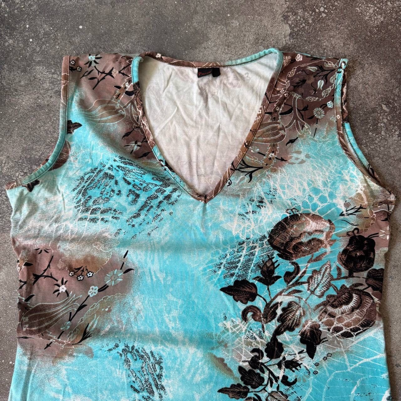 20471120 × Japanese Brand × Vintage Amazing Vintage Floral Tank Top (Jean Paul Gaultier style) Size L / US 10 / IT 46 - 3 Thumbnail
