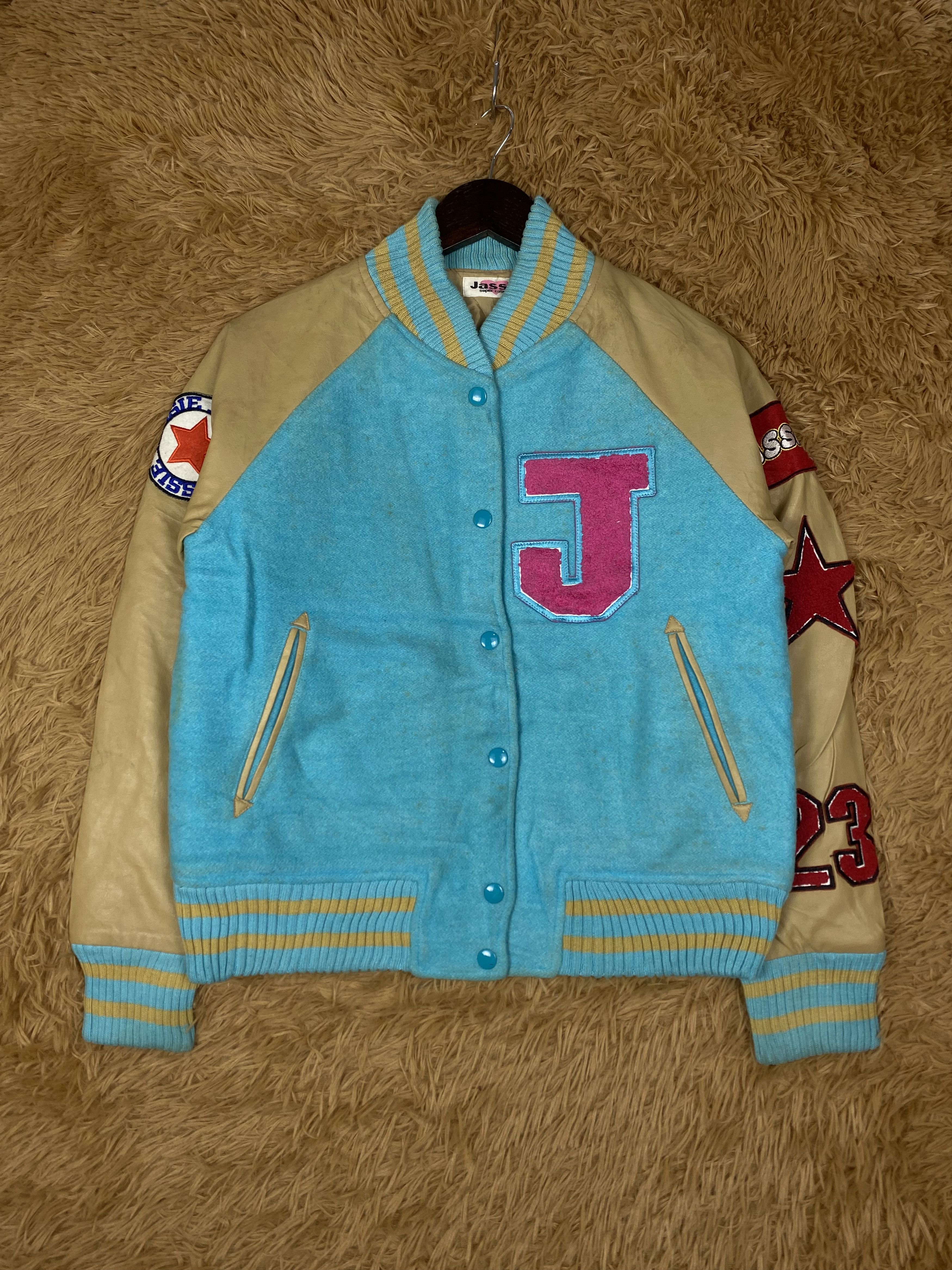 Japanese Brand Vintage Jassie Nice Patches Leather Sleeve Jacket DJ0293 Size US S / EU 44-46 / 1 - 1 Thumbnail