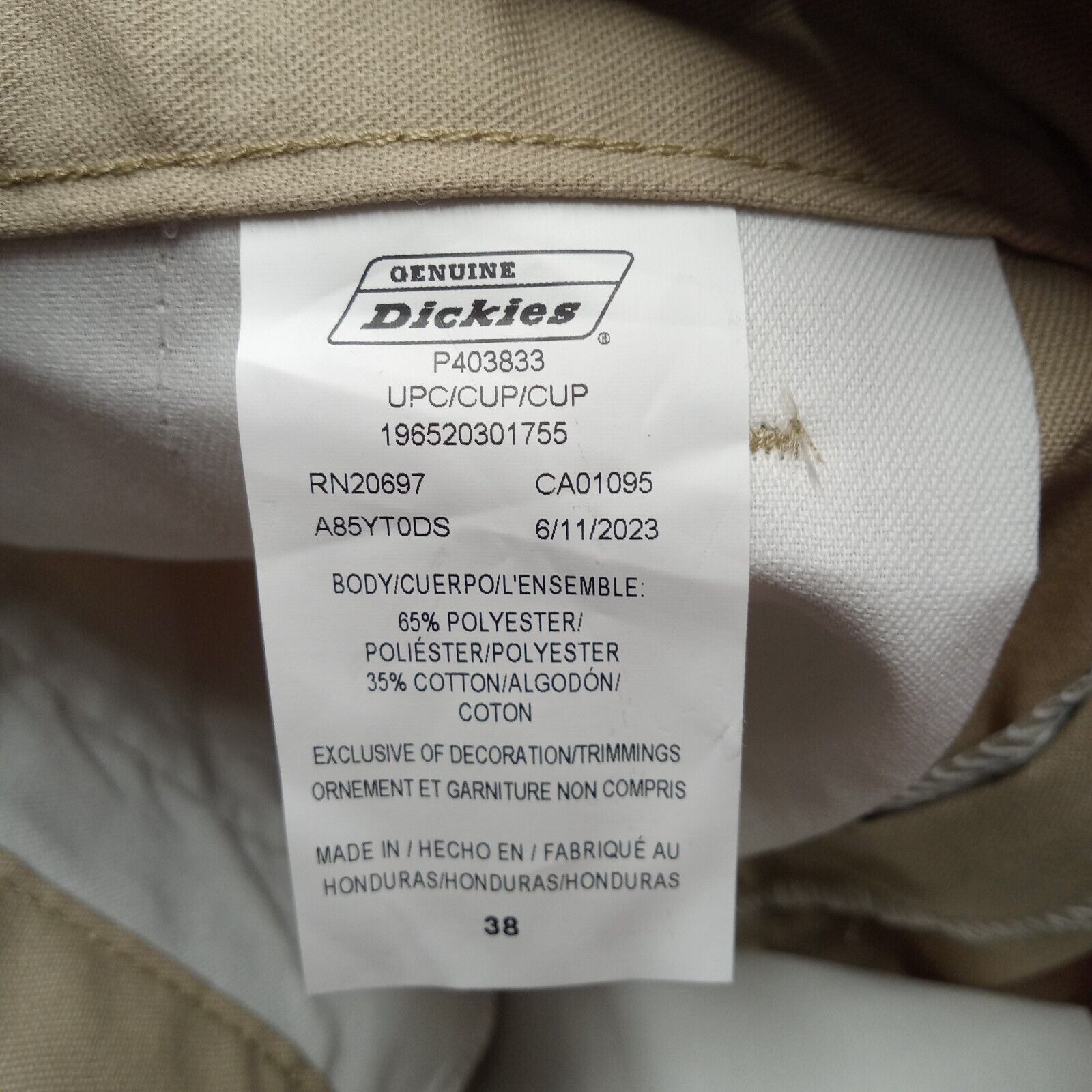 Dickies Dickies Shorts Men's 38 Flex Relaxed Fit 13” Inseam Beige Size US 38 / EU 54 - 2 Thumbnail