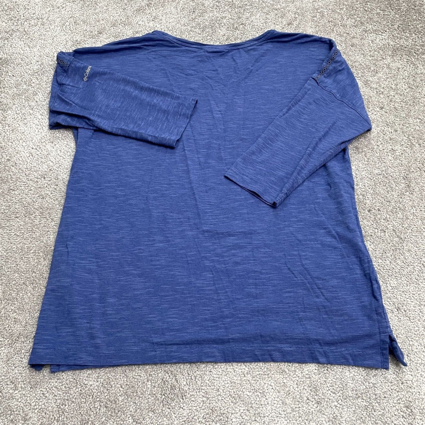 Vintage Columbia Shirt Womens L Blue Long Sleeve Casual Outdoor Knit Size L / US 10 / IT 46 - 2 Thumbnail