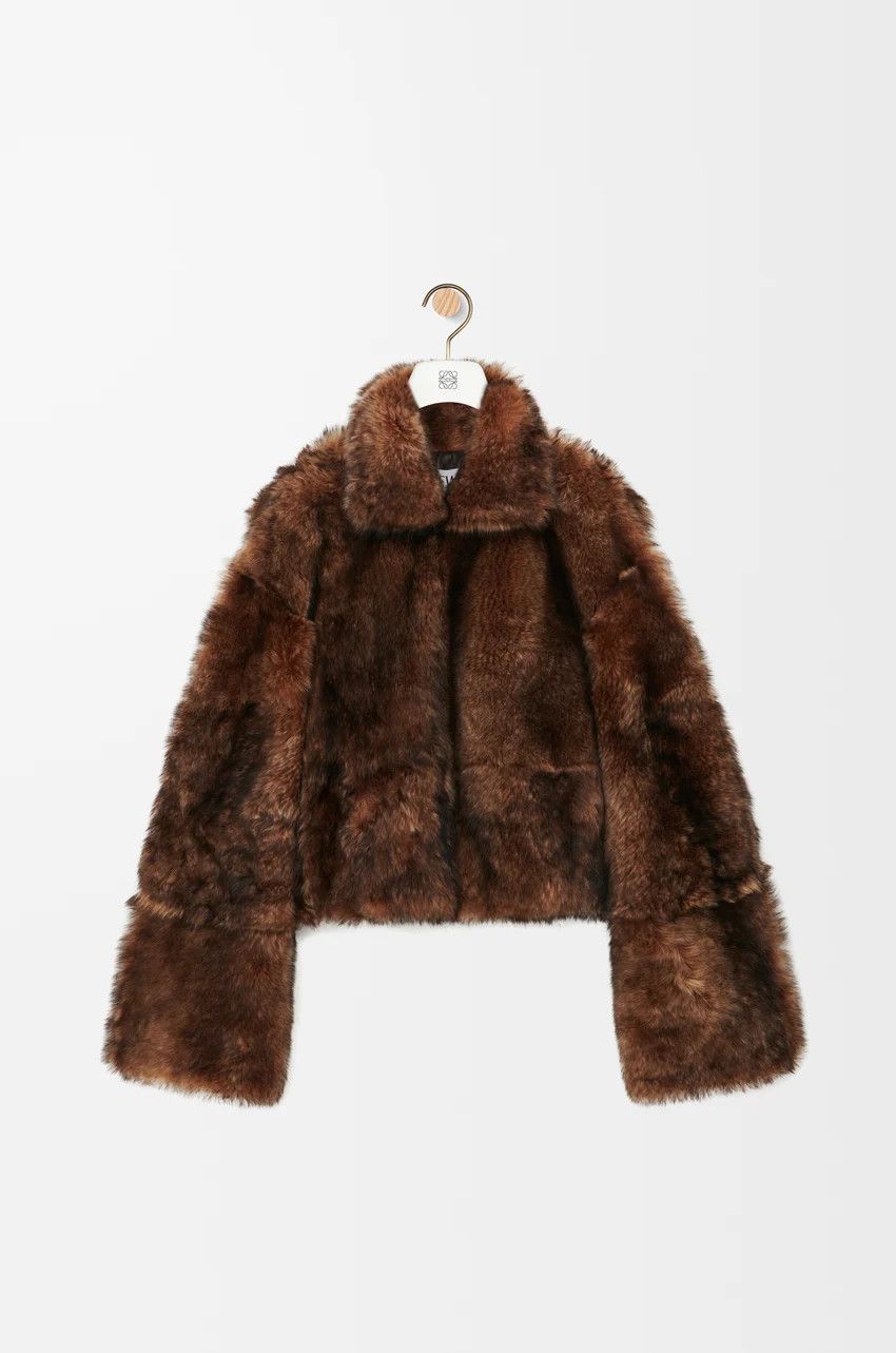 Loewe o1loc1c0525 Jacket in Shearling in Brown/Orange Size L / US 10 / IT 46 - 1 Thumbnail