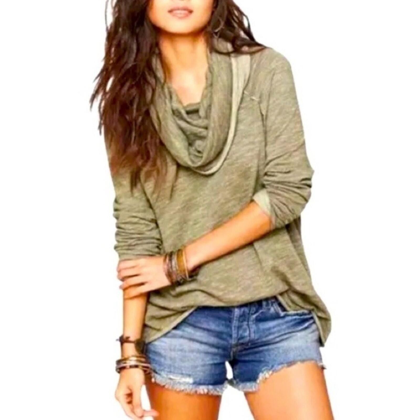 Free People Free People Beach Cocoon Cowl Pullover Two Body M/L Green Size M / US 6-8 / IT 42-44 - 1 Thumbnail