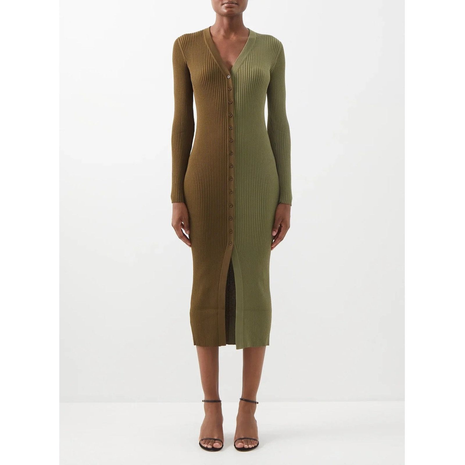 Staud Staud Olive Green Knit Dress Women Button Front S - G010 | Grailed